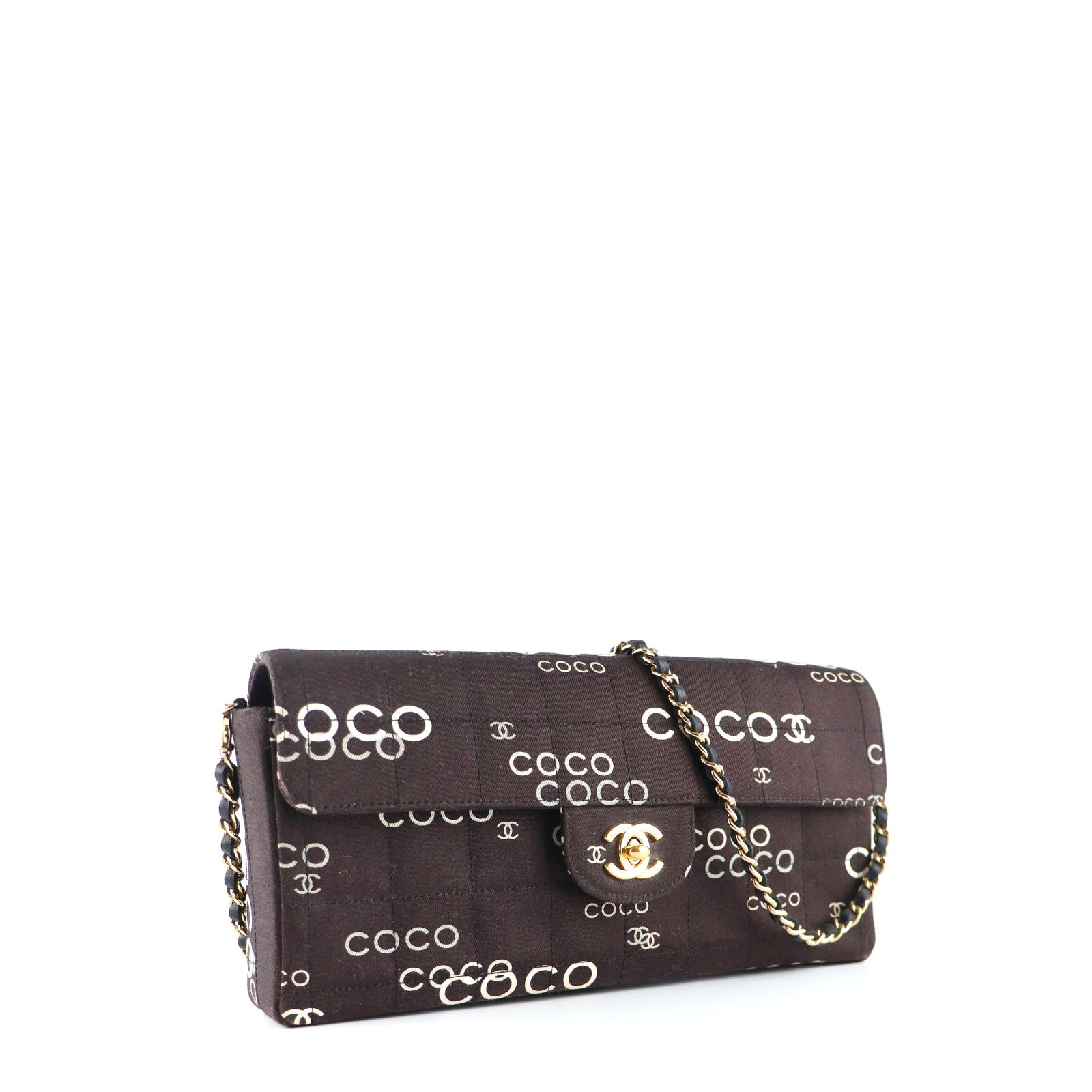 CHANEL - Sac à main East-West en coton noir