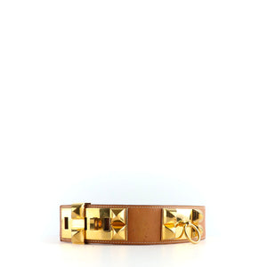 HERMÈS - Ceinture Collier de Chien en cuir gold (T70)