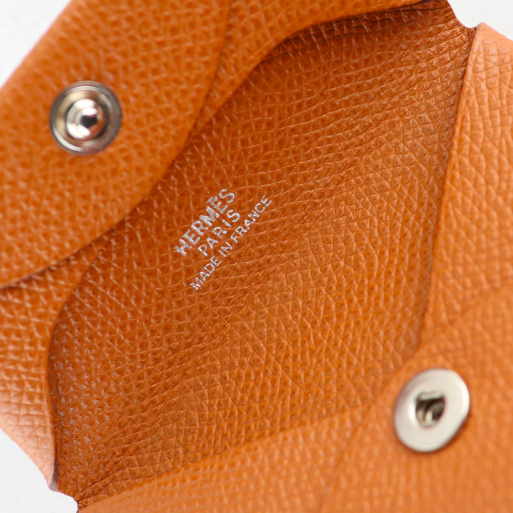HERMÈS - Porte monnaie Bastia en cuir epsom gold
