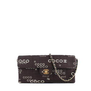 CHANEL - Sac à main East-West en coton noir
