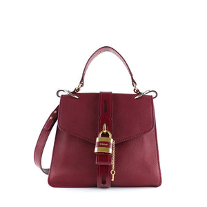CHLOÉ - Aby shoulder bag in burgundy grained leather
