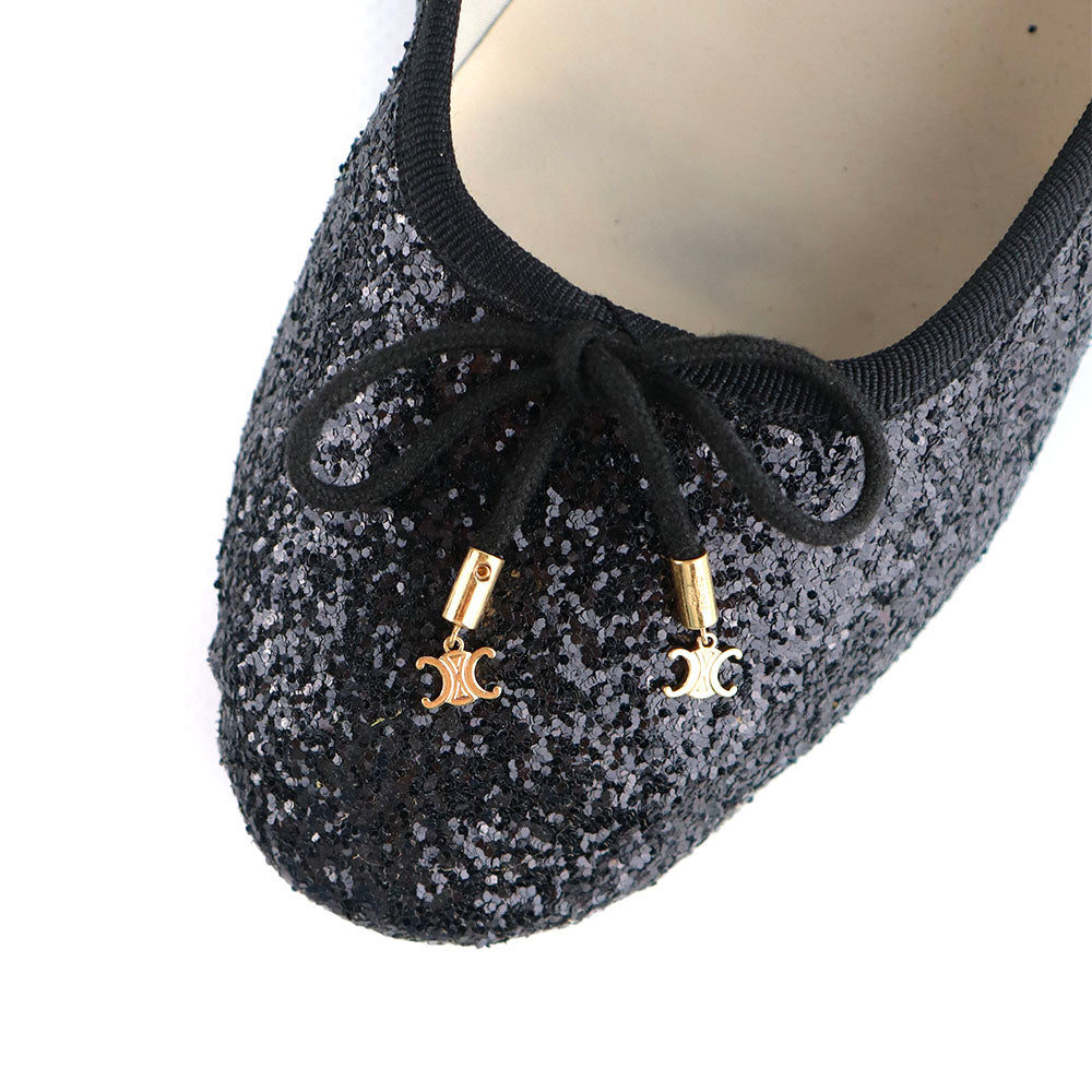 CELINE - Triomphe glitter ballerinas (T39)