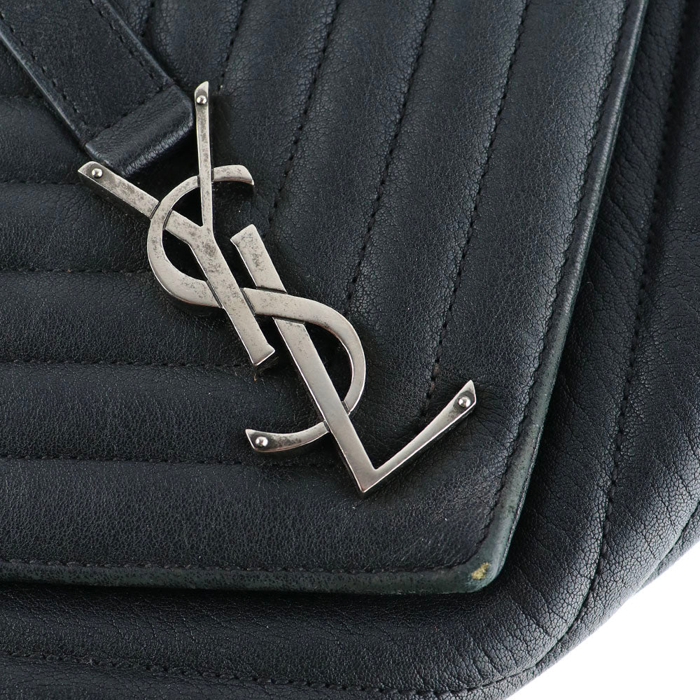 SAINT LAURENT - Sac à bandoulière Collège Large en cuir noir