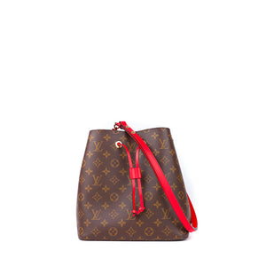 LOUIS VUITTON - NéoNoé shoulder bag in monogram canvas and poppy red leather