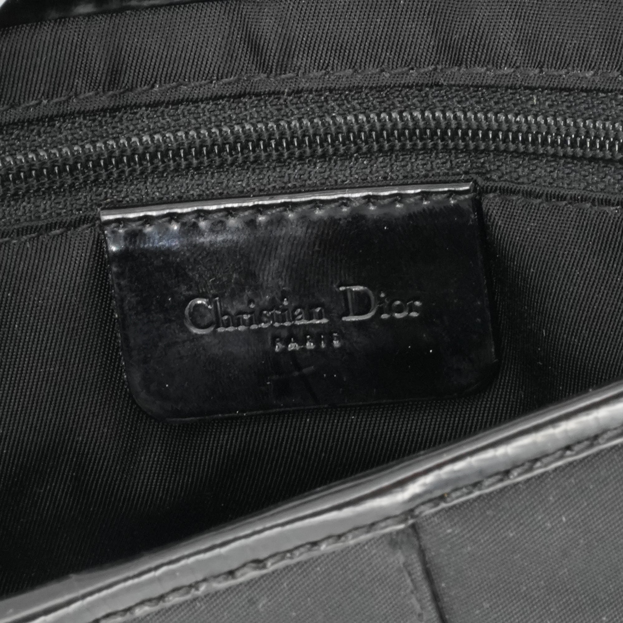DIOR - Sac à main Saddle Dior en toile noire vintage