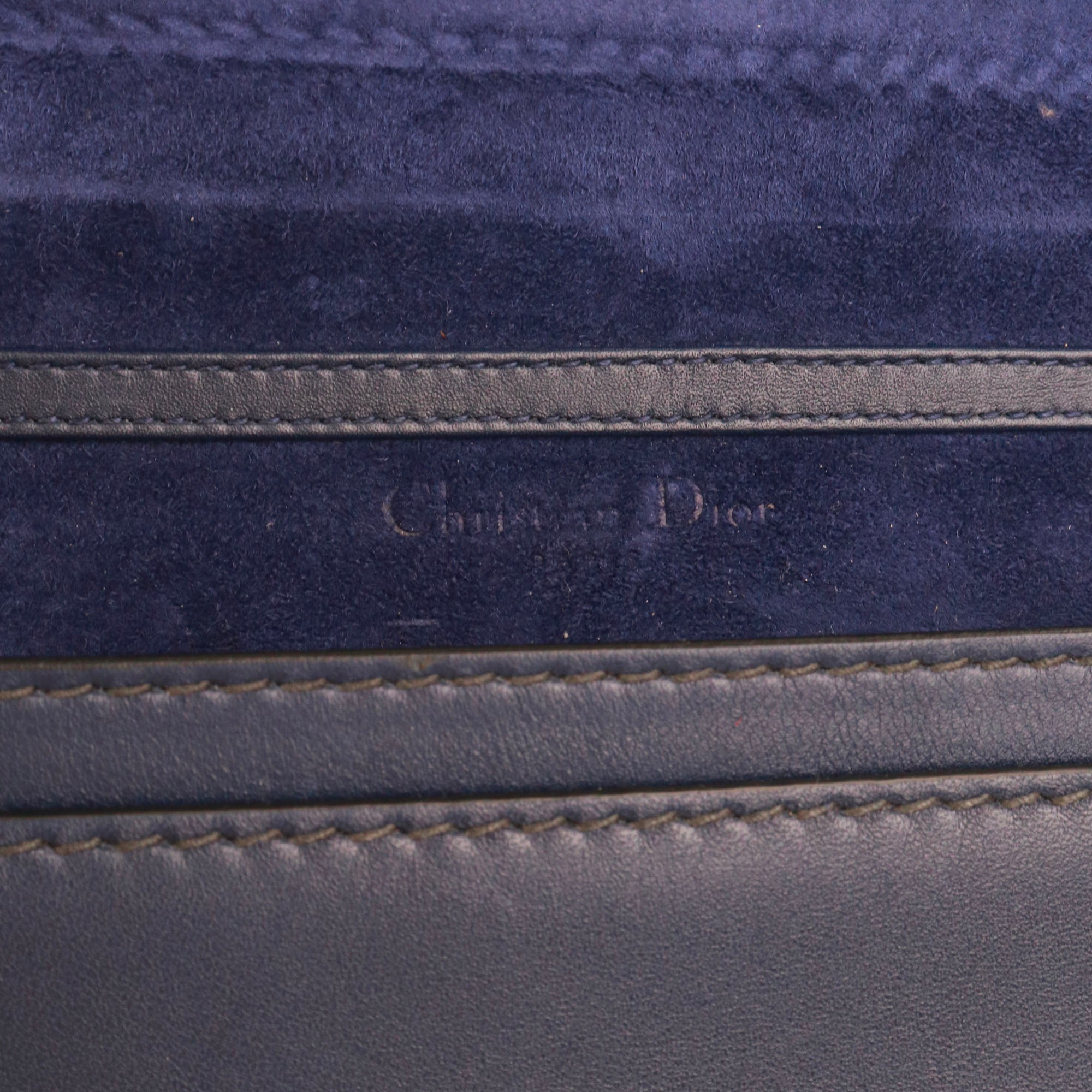 DIOR - Sac à bandoulière Wallet J'Adior Dior en cuir lisse bleu marine