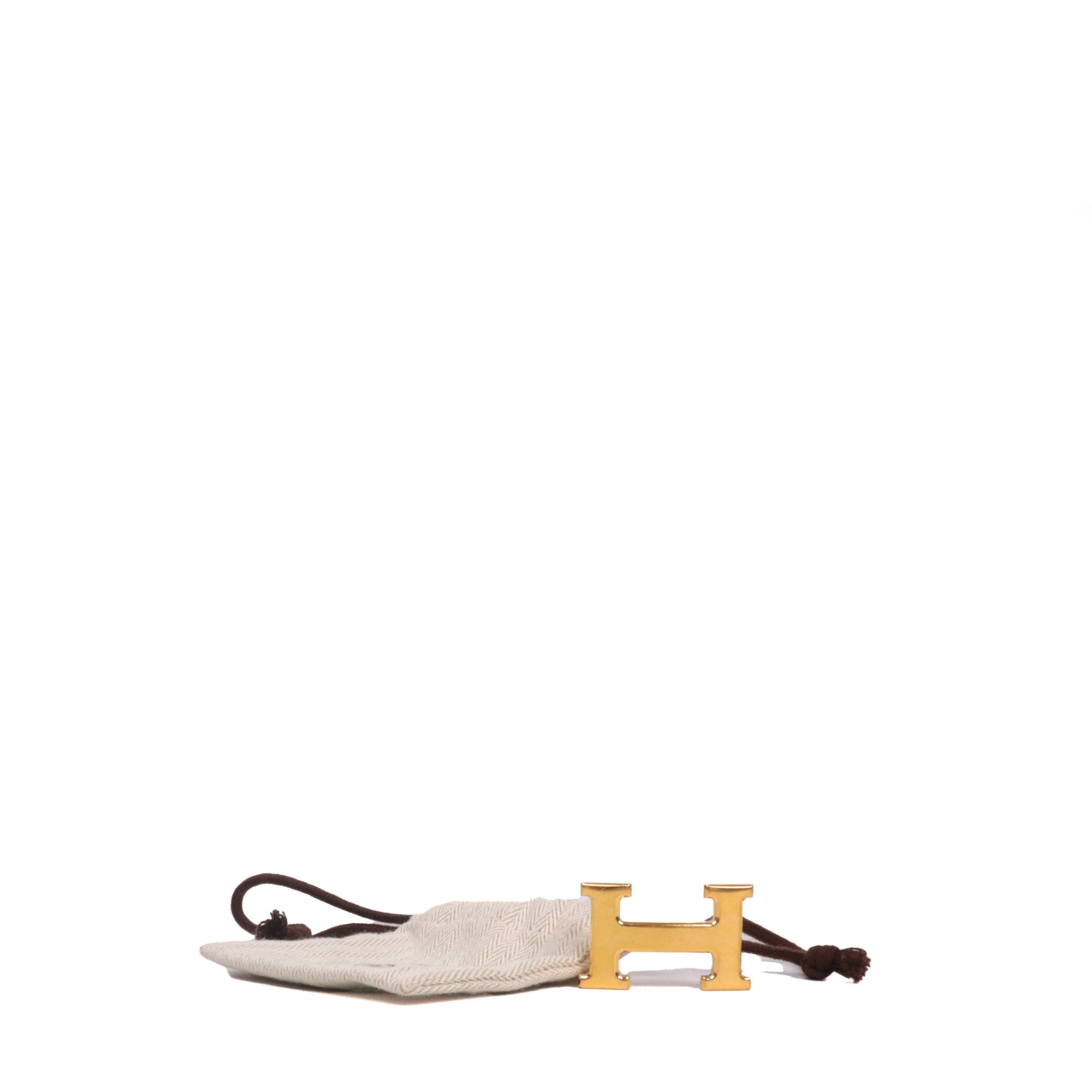 HERMÈS - Boucle de ceinture H Hermès en métal doré