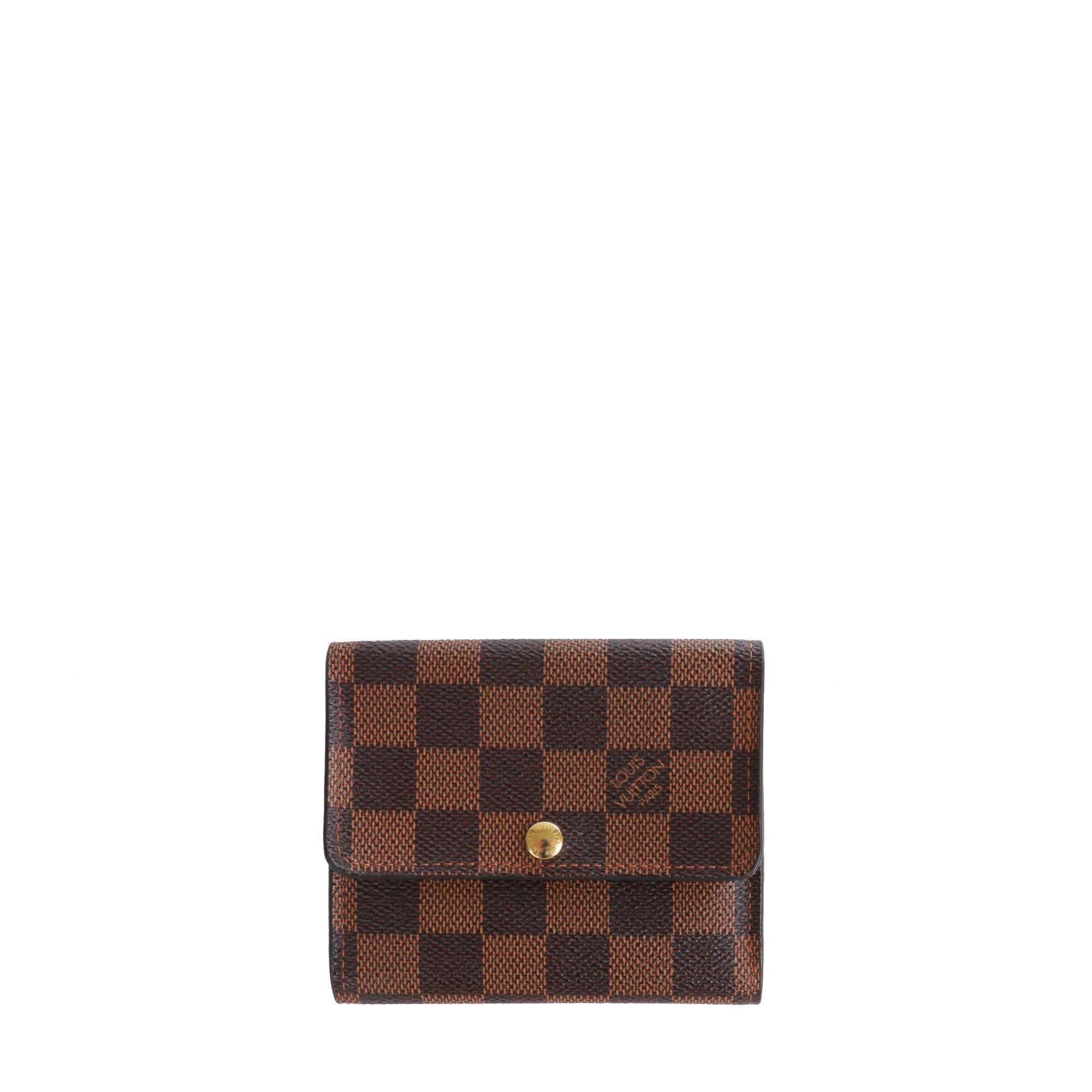 LOUIS VUITTON - Porte monnaie Louis Vuitton en toile damier ébène