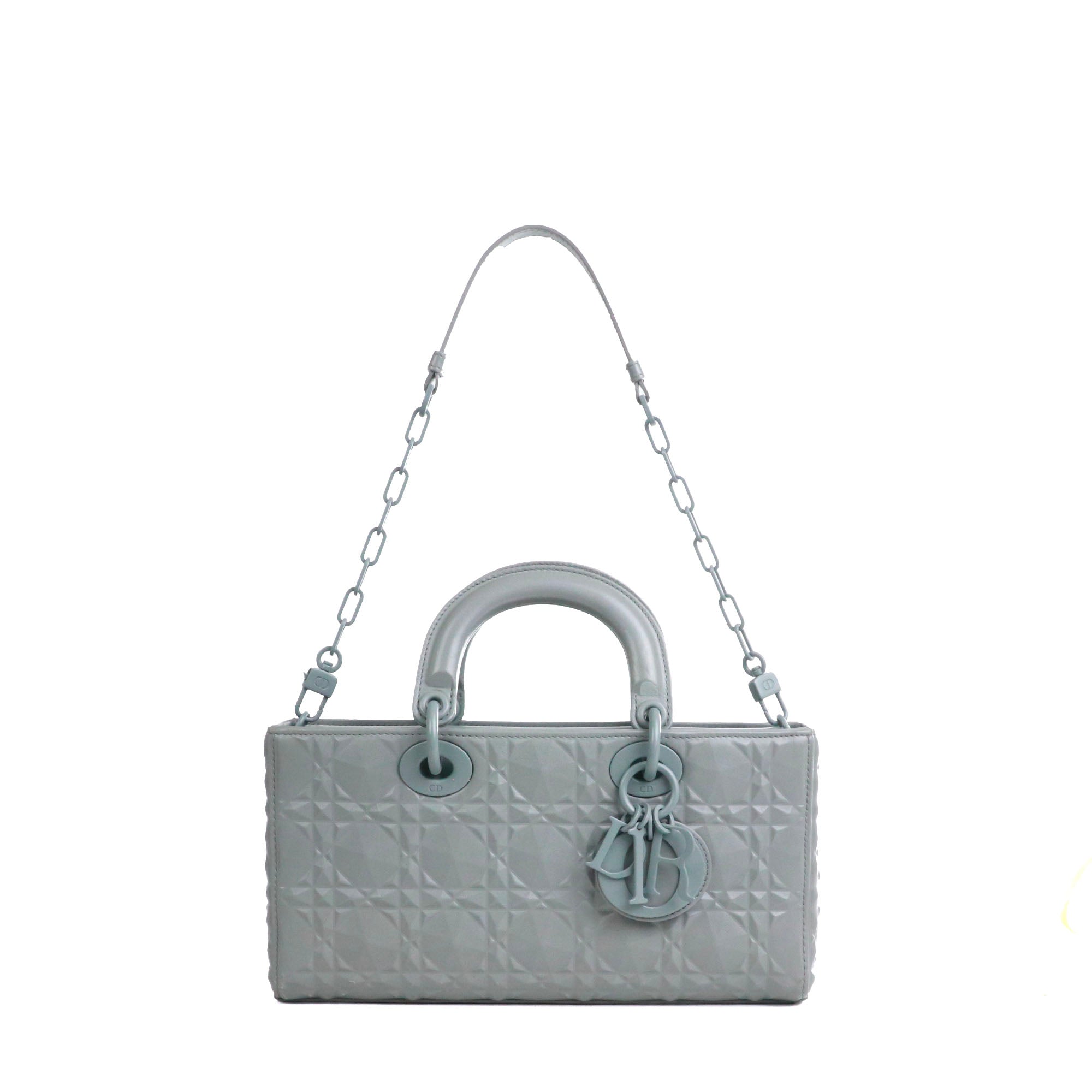 DIOR - Sac à bandoulière Lady D-Joy Dior en cuir cannage diamant gris