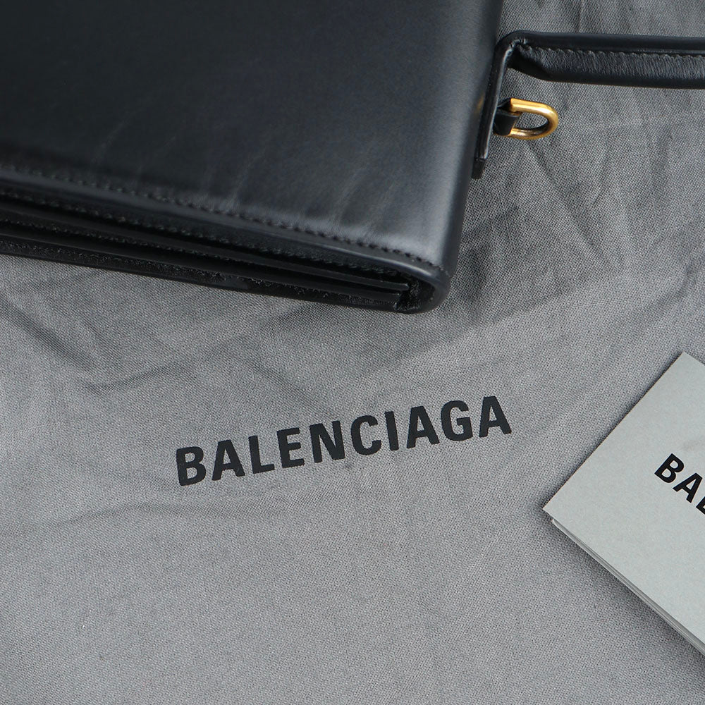 BALENCIAGA - Sac à main Sharp en cuir lisse noir