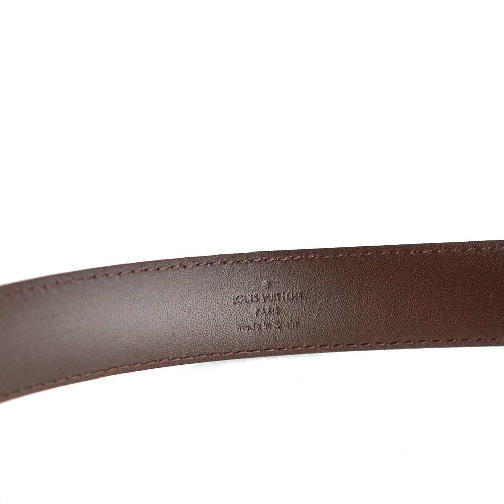 LOUIS VUITTON - Ceinture fine en toile damier ébène (T85)