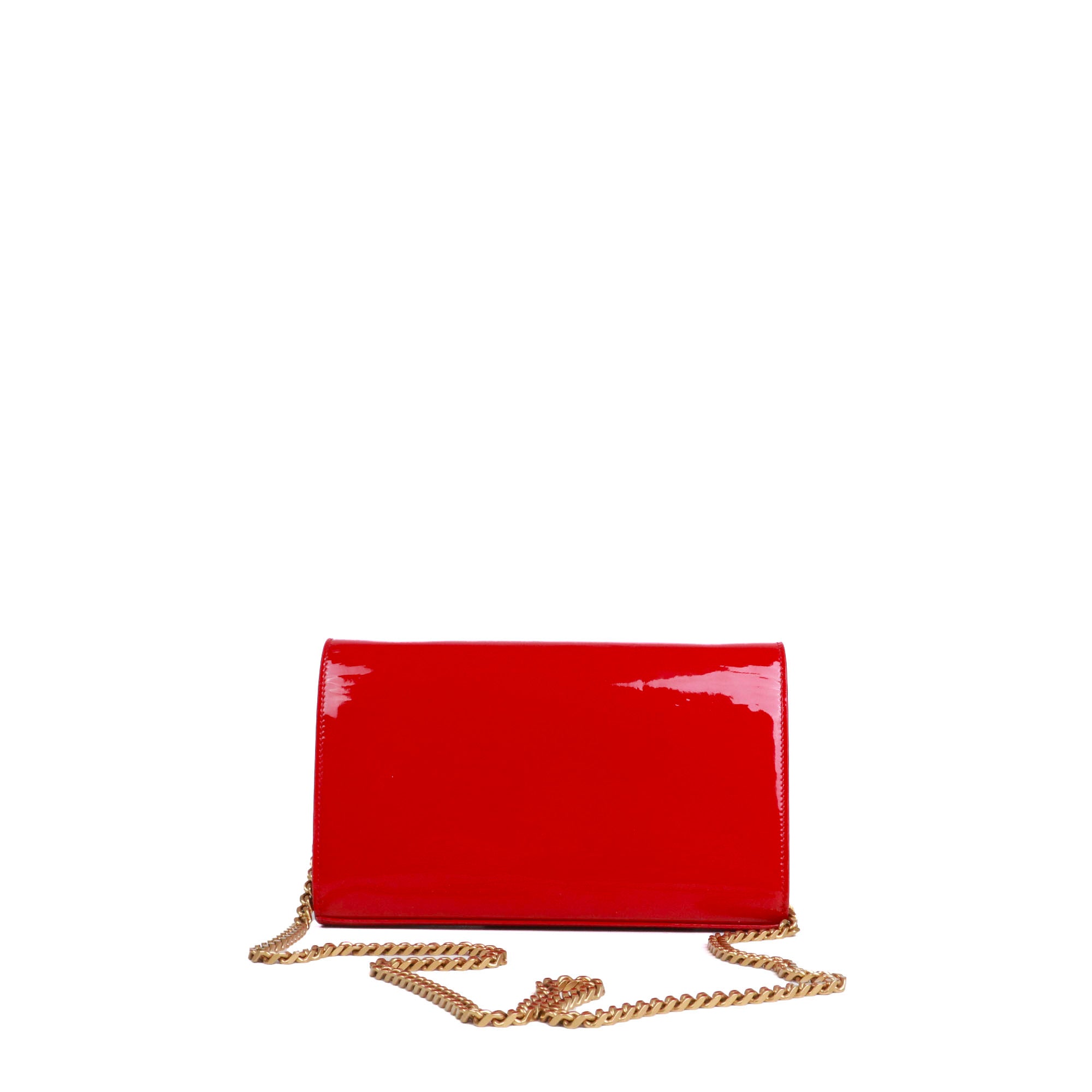SAINT LAURENT - Sac à bandoulière Kate medium Saint Laurent cuir verni rouge