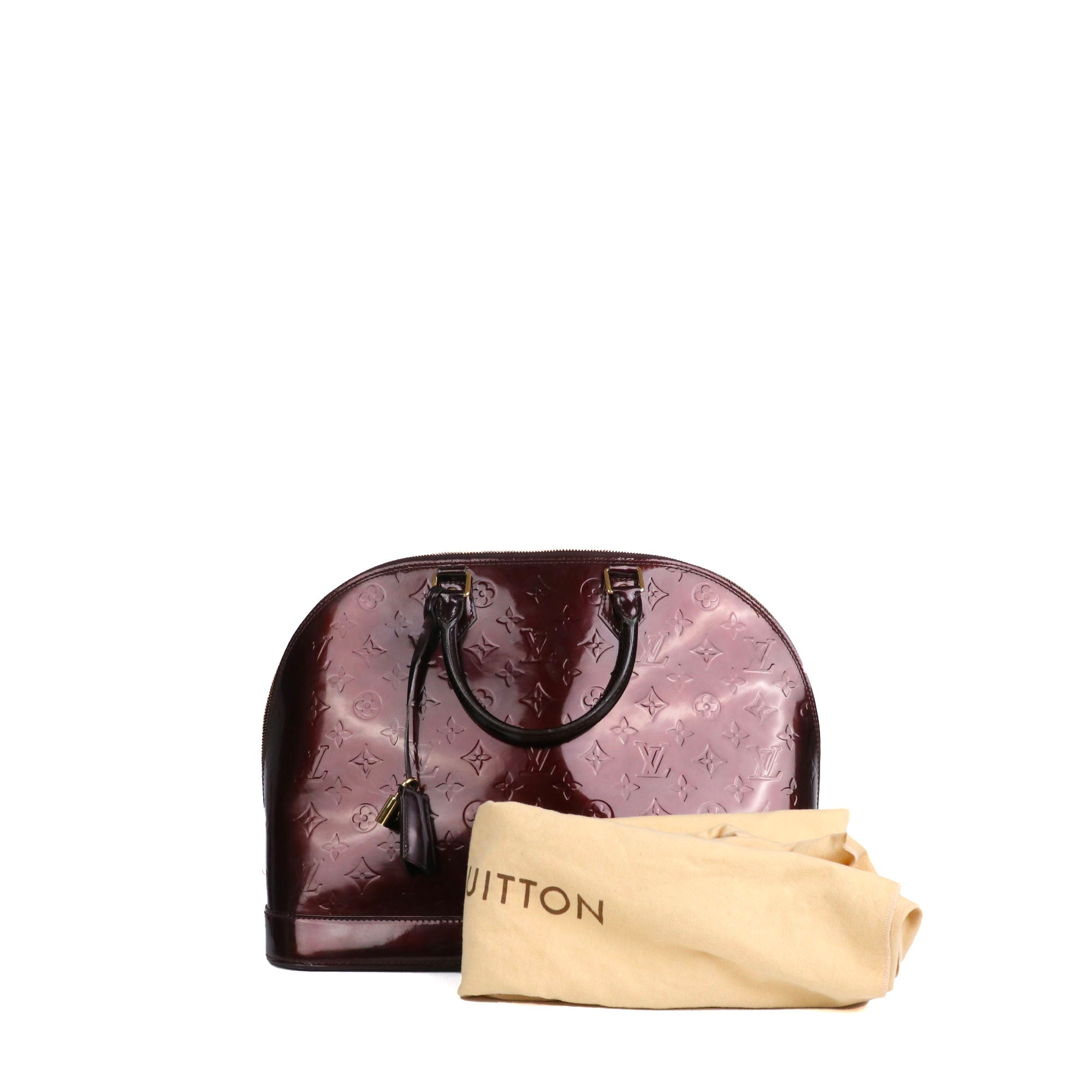 LOUIS VUITTON - Sac à main Alma PM Louis Vuitton en cuir verni bordeaux