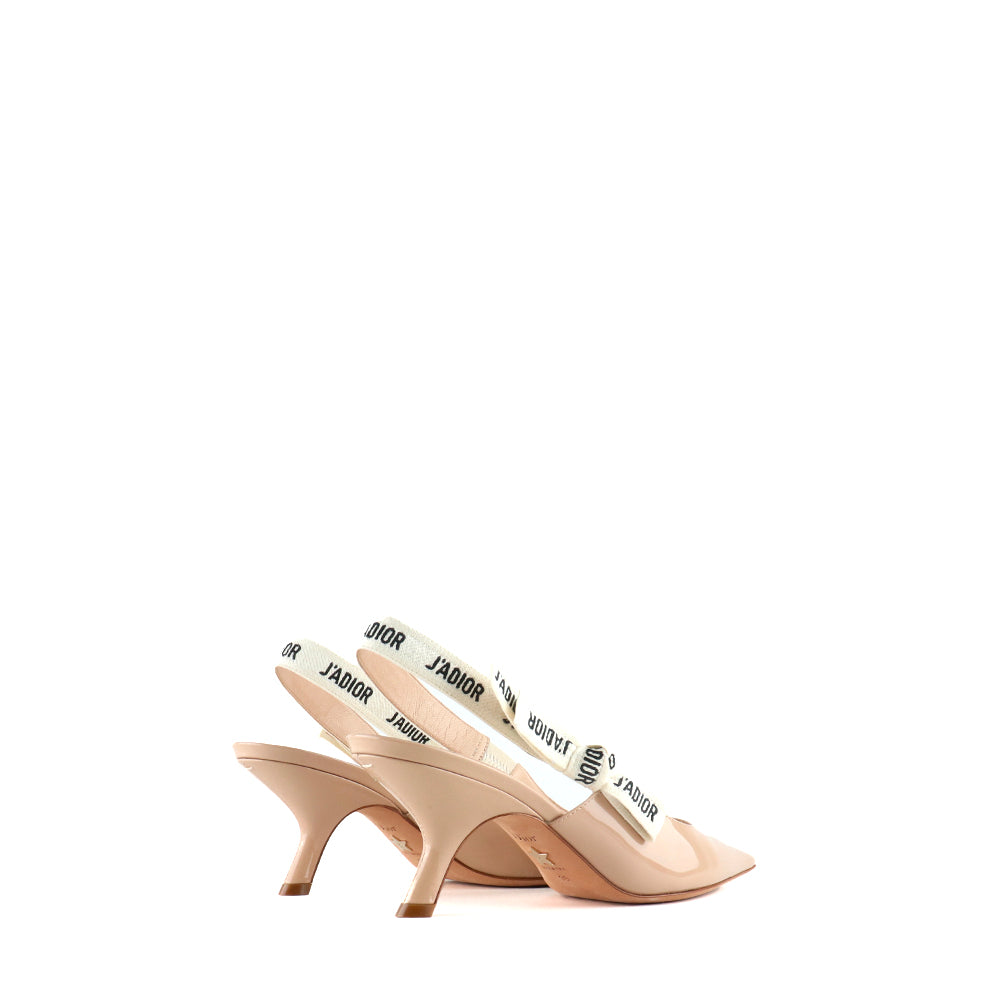 DIOR - Escarpins Slingback J'Adior en cuir verni nude (T39)