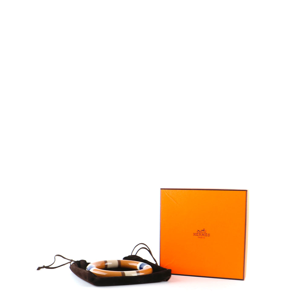 HERMÈS - Lacquered wooden bracelet (M)
