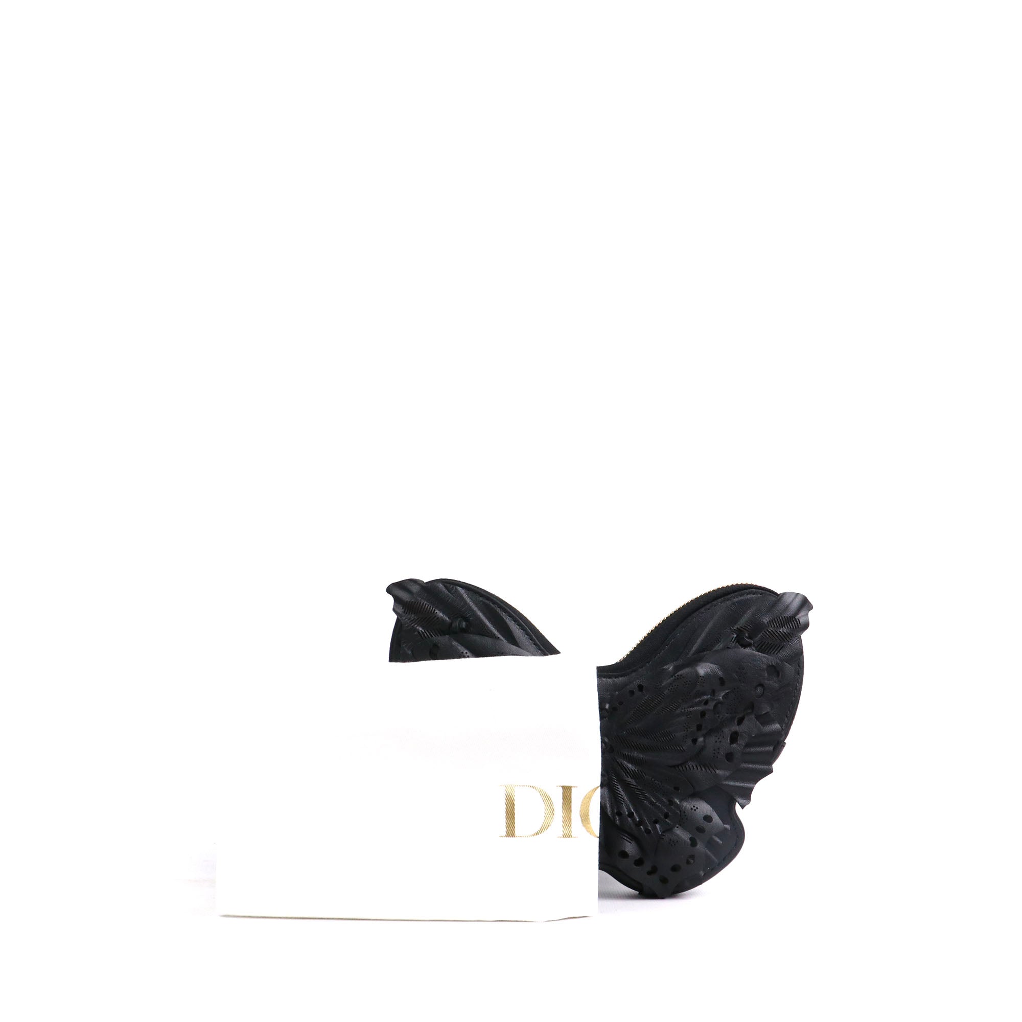 DIOR - Pochette en cuir Papillon Caro Dior en cuir noir