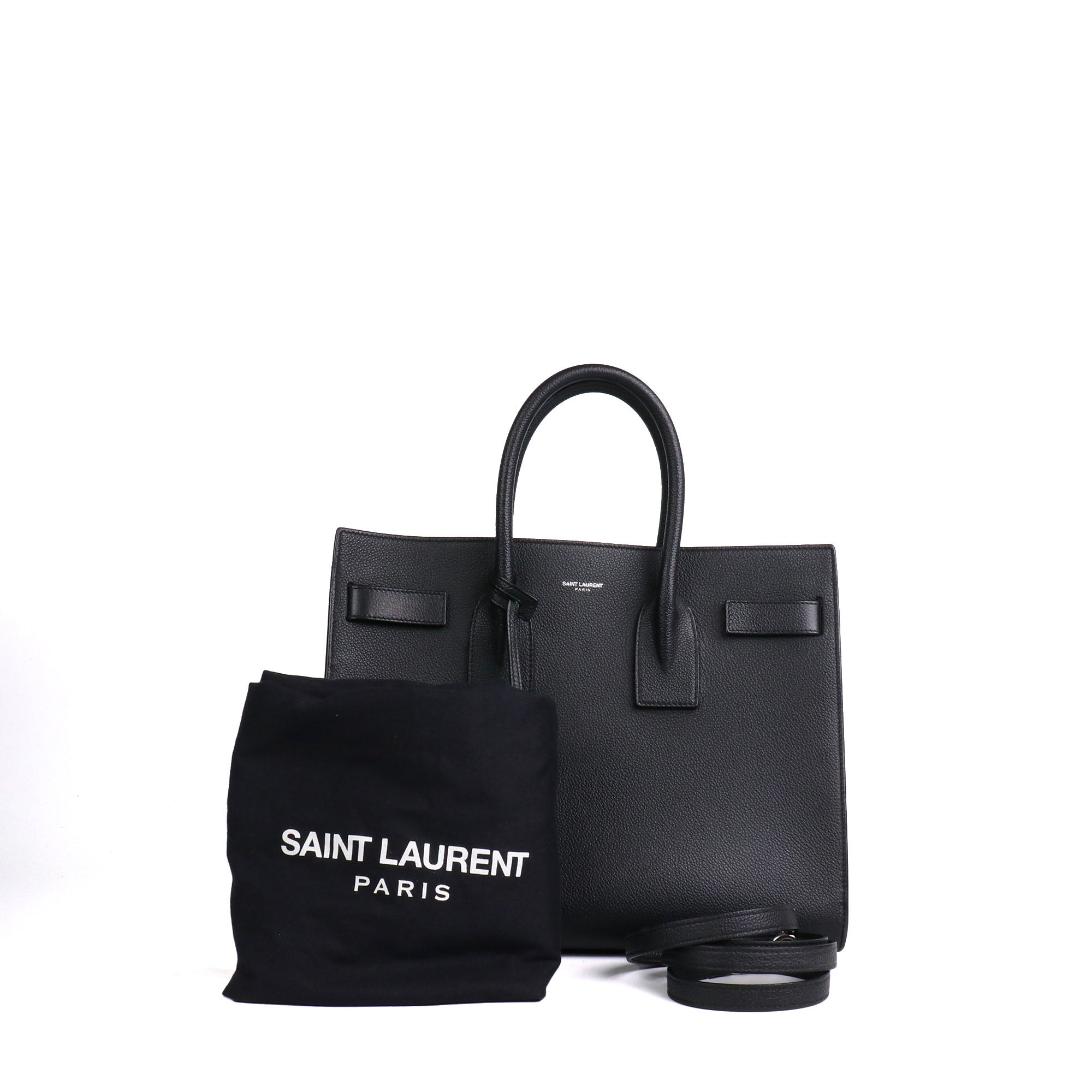 SAINT LAURENT - Nano day bag in gray grained leather