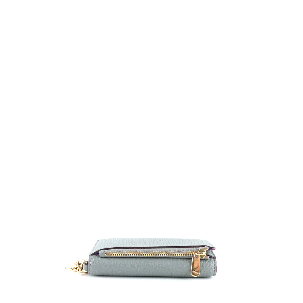 DIOR - Portefeuille Initiales en cuir grainé gris
