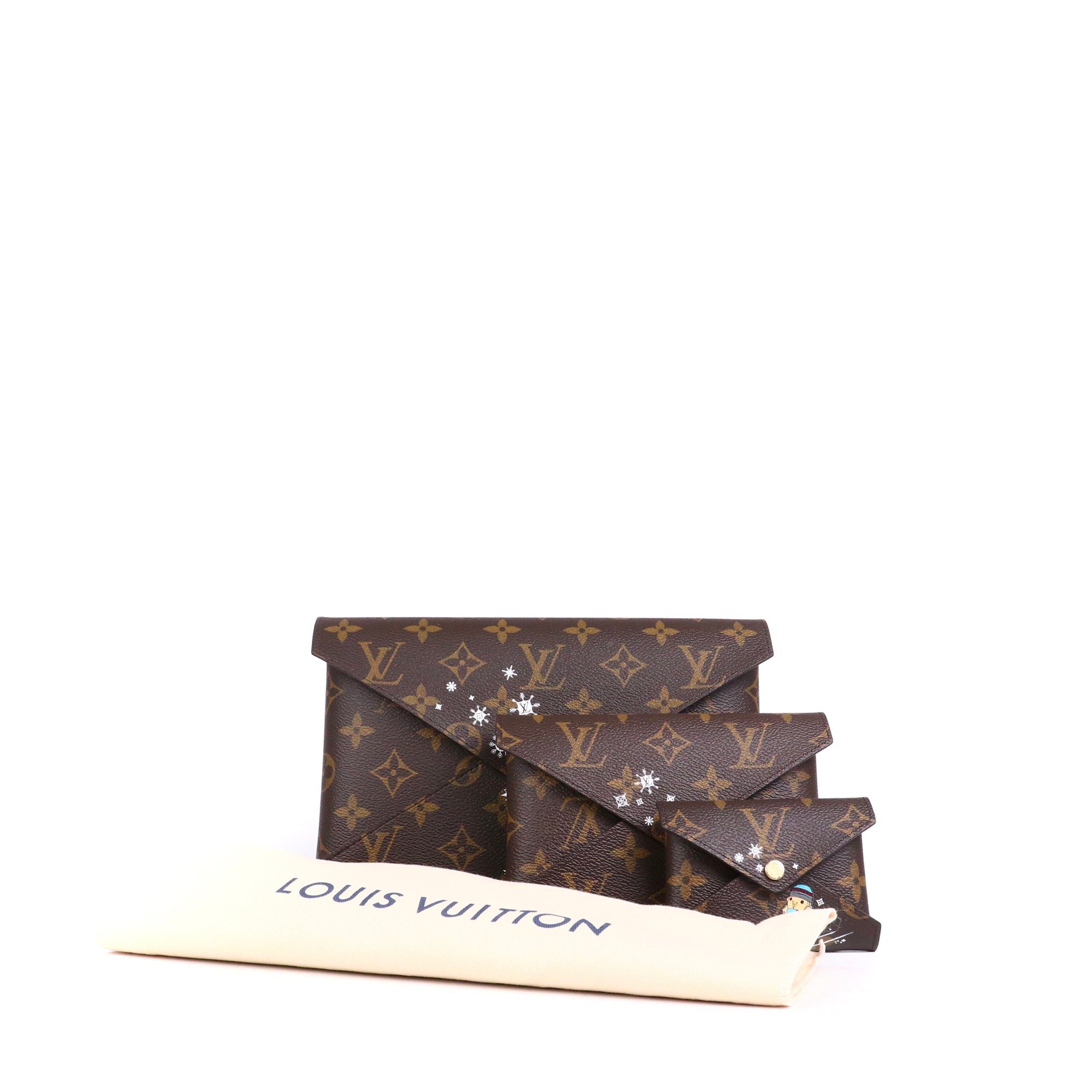 LOUIS VUITTON - Pochette Kirigami Louis Vuitton en toile monogrammée édition limitée Noël 2023