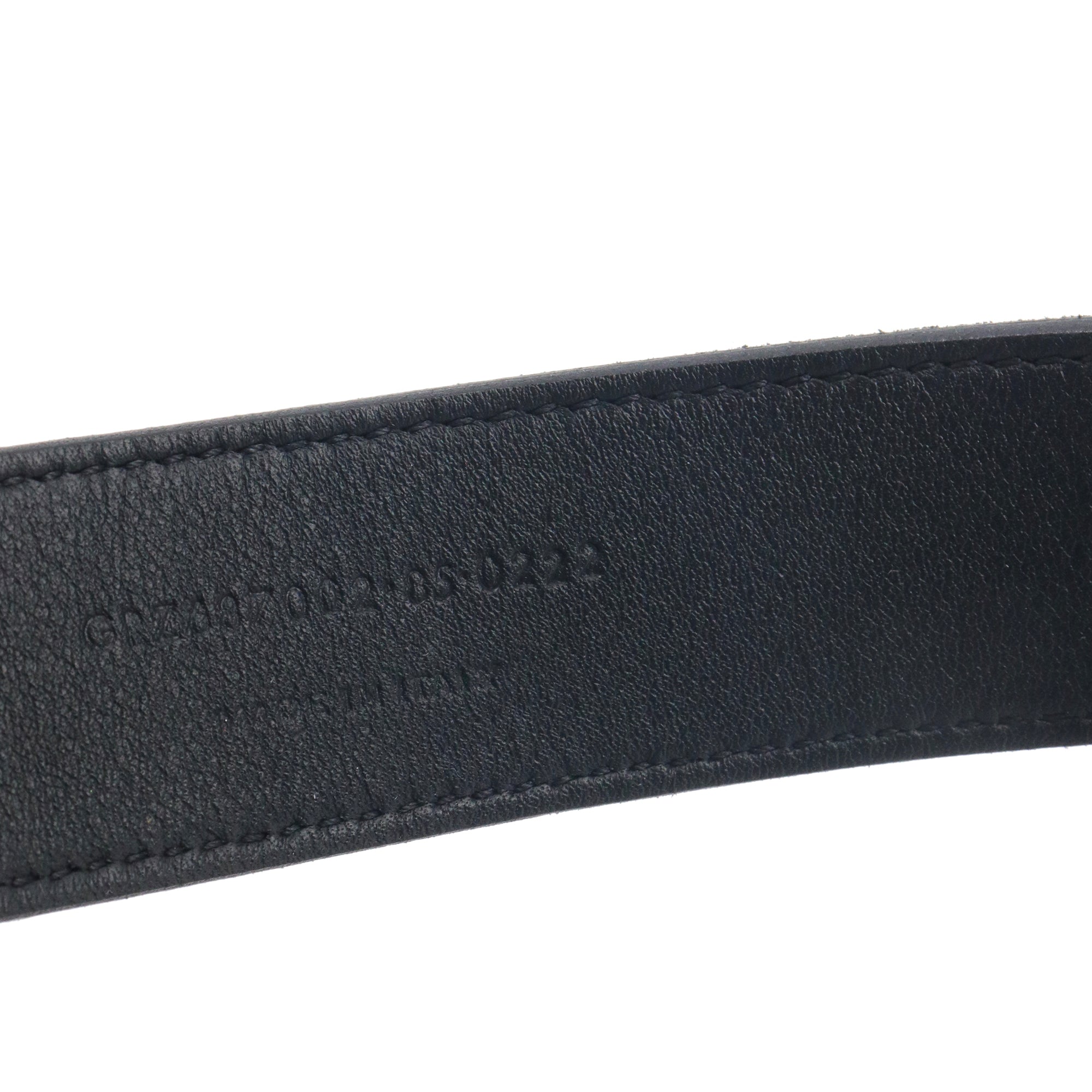 SAINT LAURENT - Ceinture à boucle carrée Saint Laurent en cuir embossé phyton (T85)