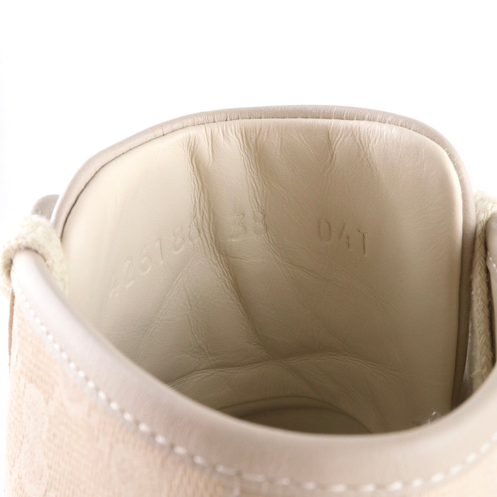 GUCCI - Sneakers montantes en toile monogrammée beige (T38)