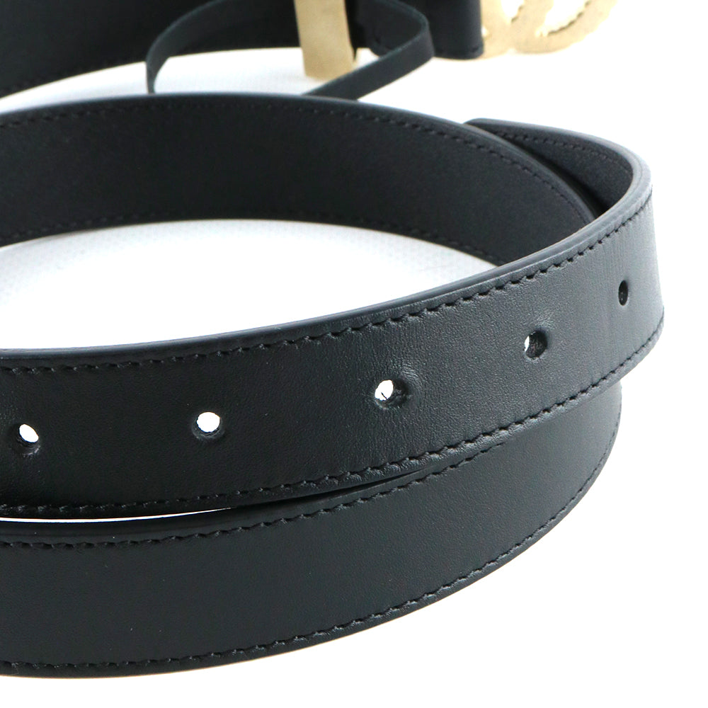 GUCCI - Ceinture GG Marmont en cuir lisse noir (T85)