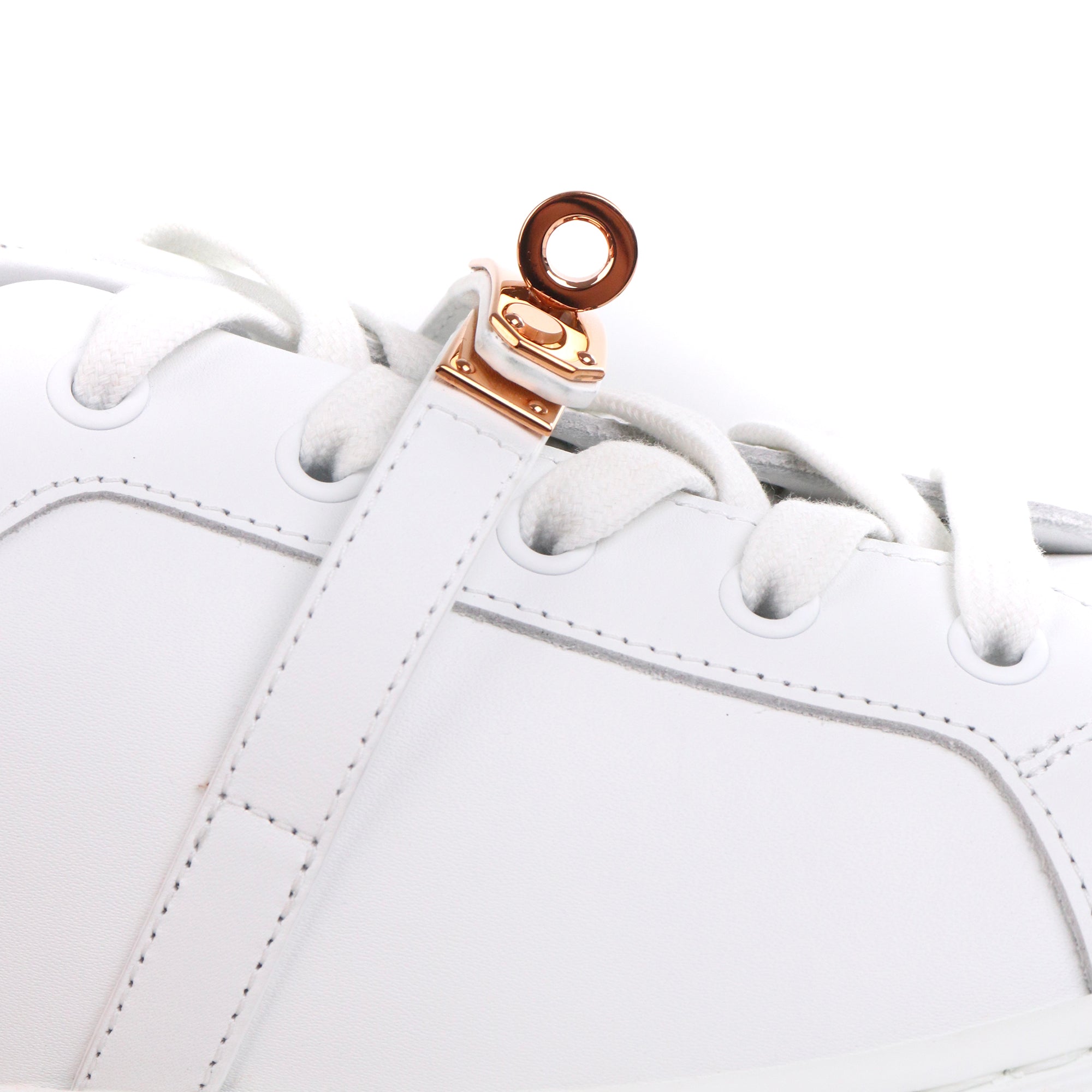 HERMÈS - Day sneakers in white leather (T39)
