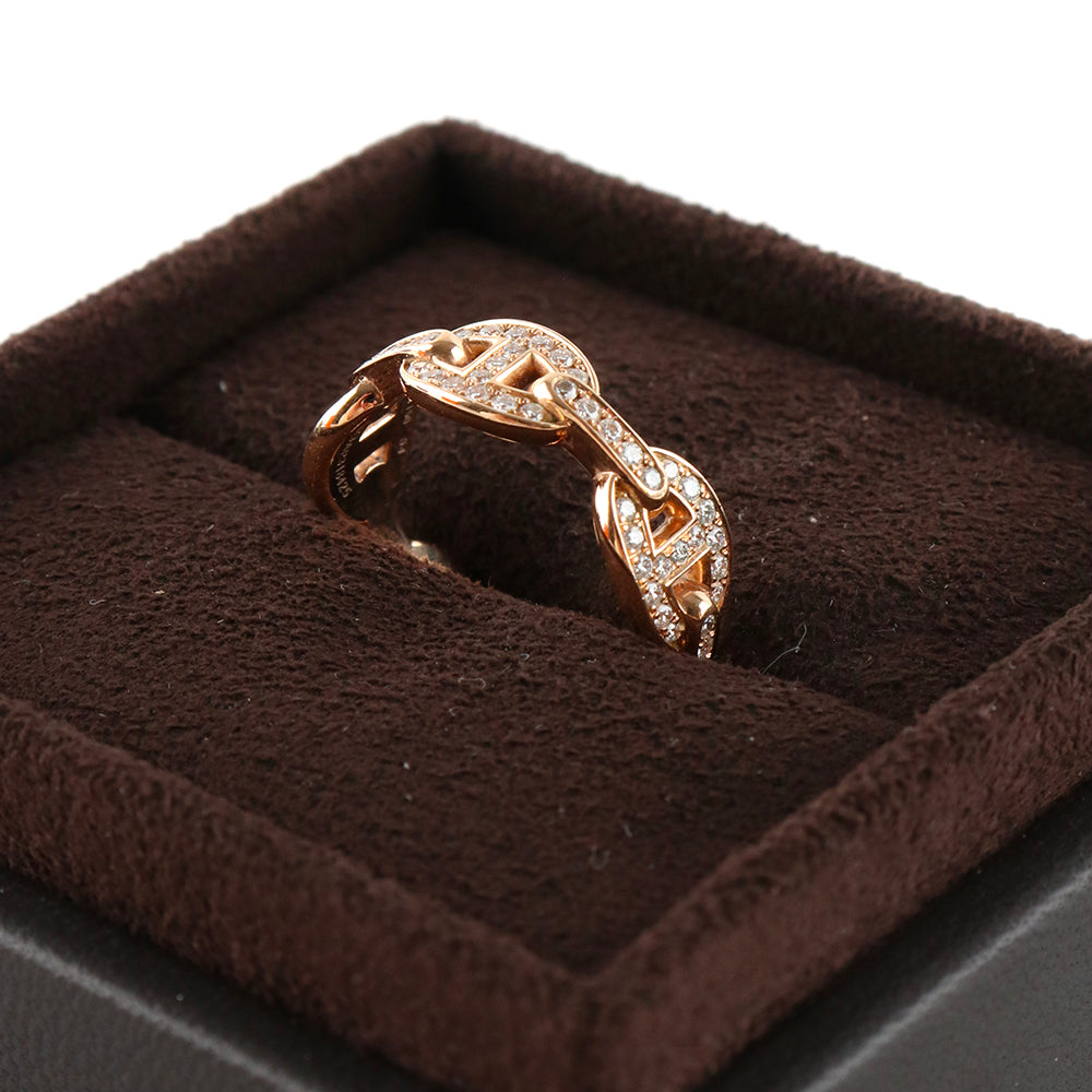 HERMÈS - Chaine d’Ancre Enchaînée ring in pink gold and diamonds (T54)