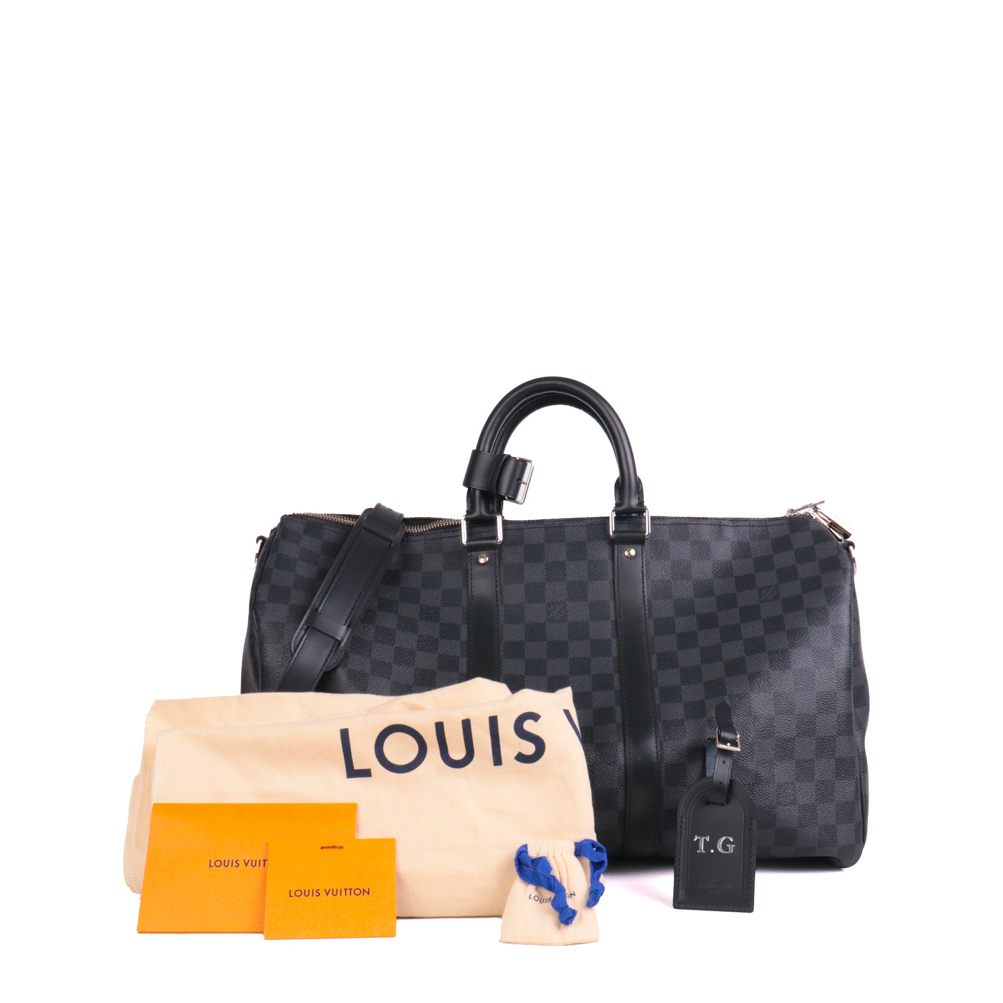 LOUIS VUITTON - Sac de voyage Keepall 45 Louis Vuitton en toile damier graphite