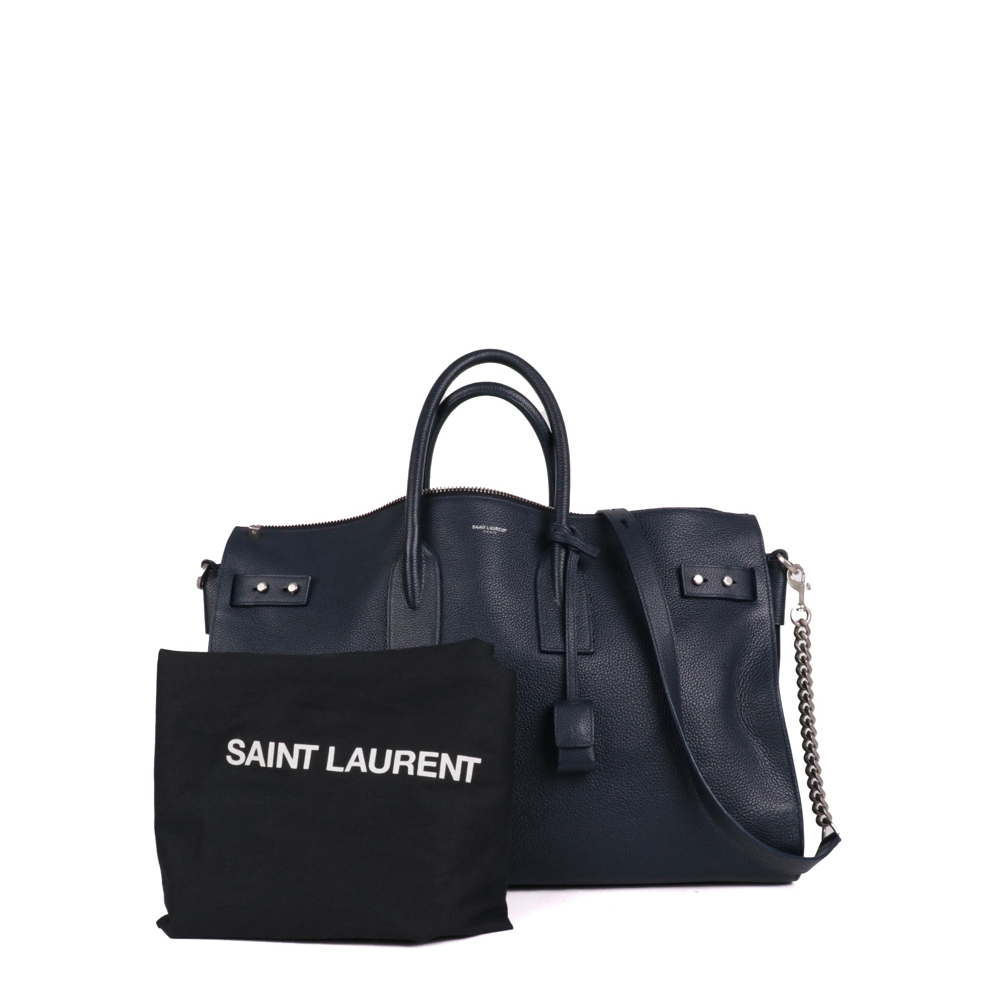 SAINT LAURENT - Nano day bag in gray grained leather