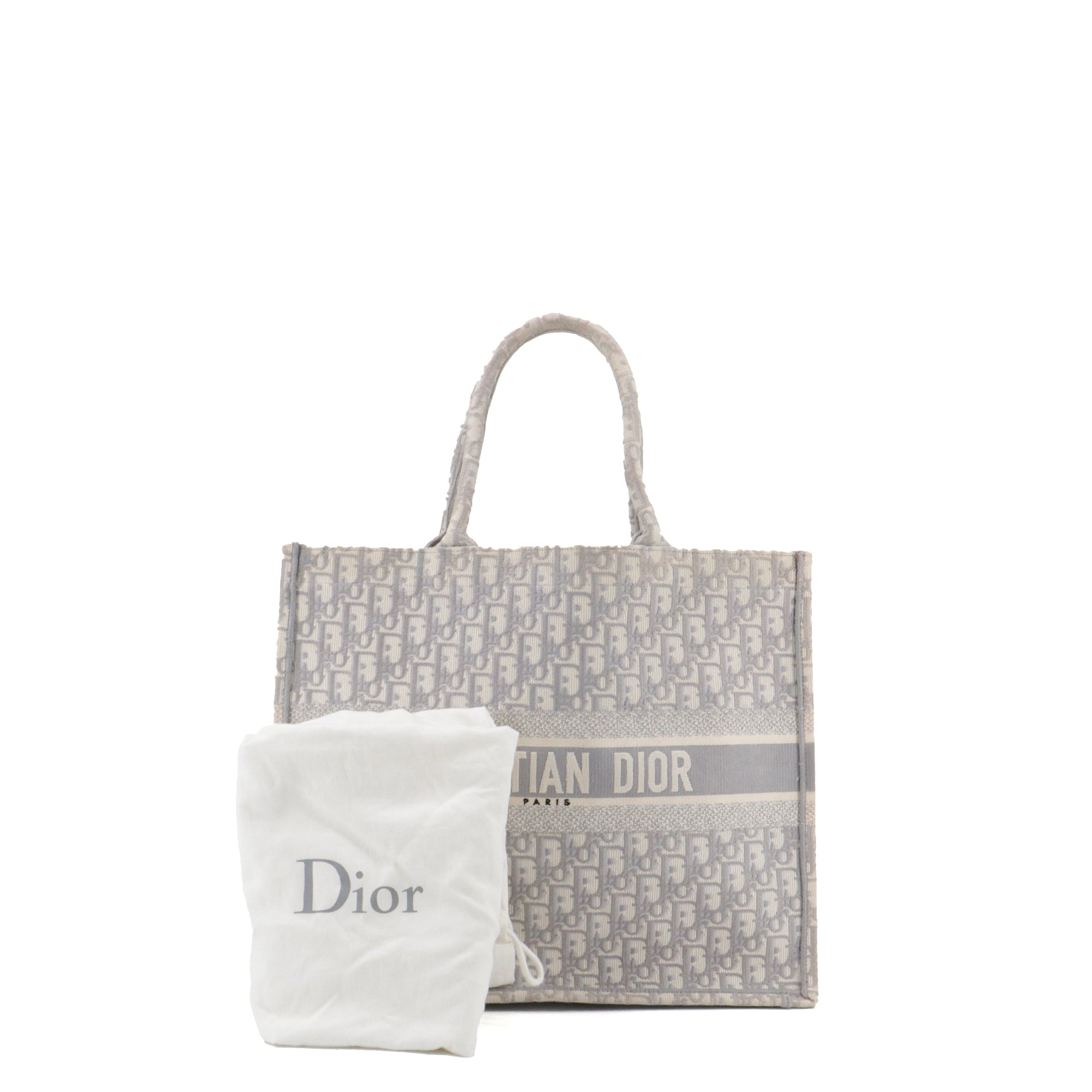 DIOR - Dior Book Tote Medium shopping bag in gray toile de jouy