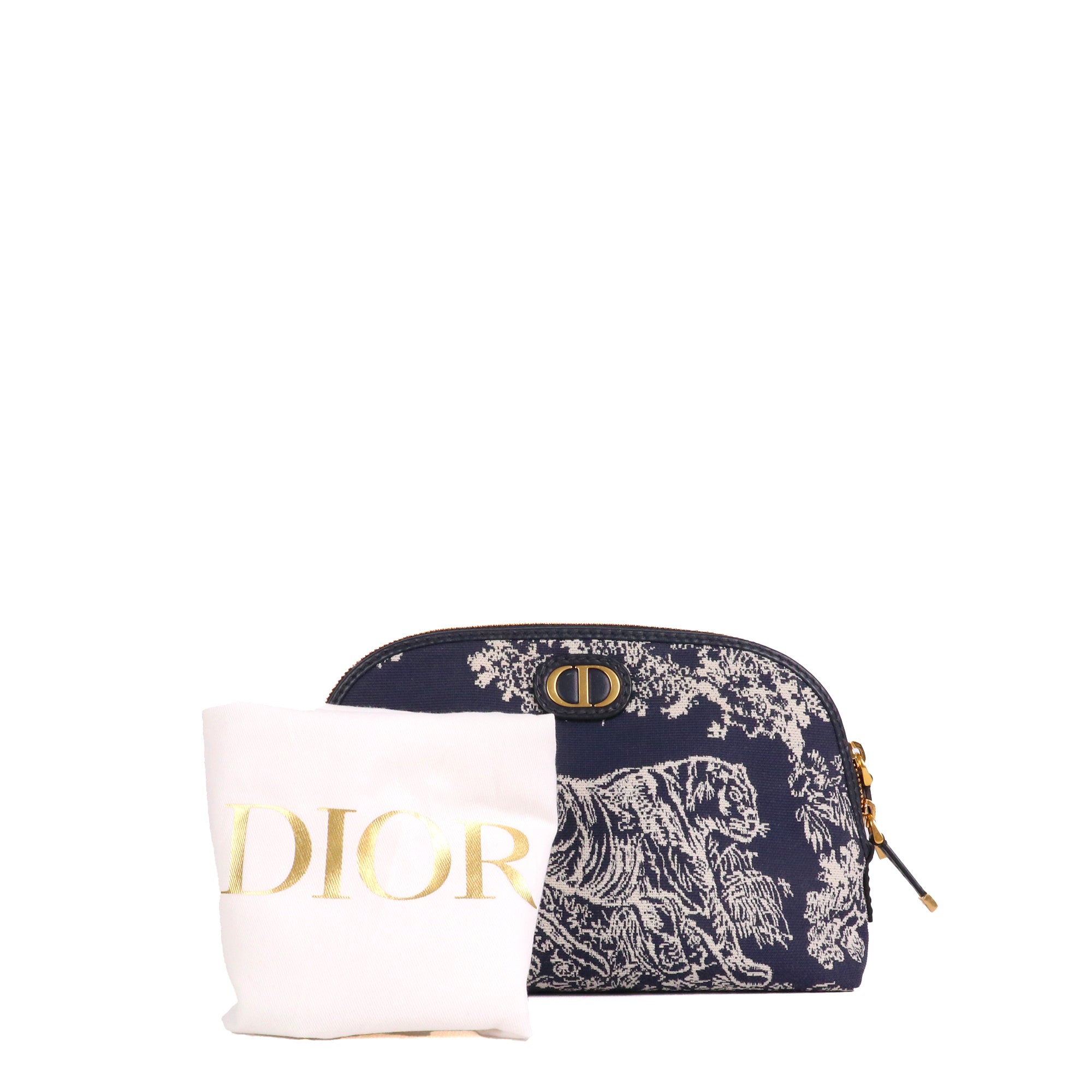 DIOR - Trousse de toilette 30 Montaigne Dior en toile de jouy bleu marine