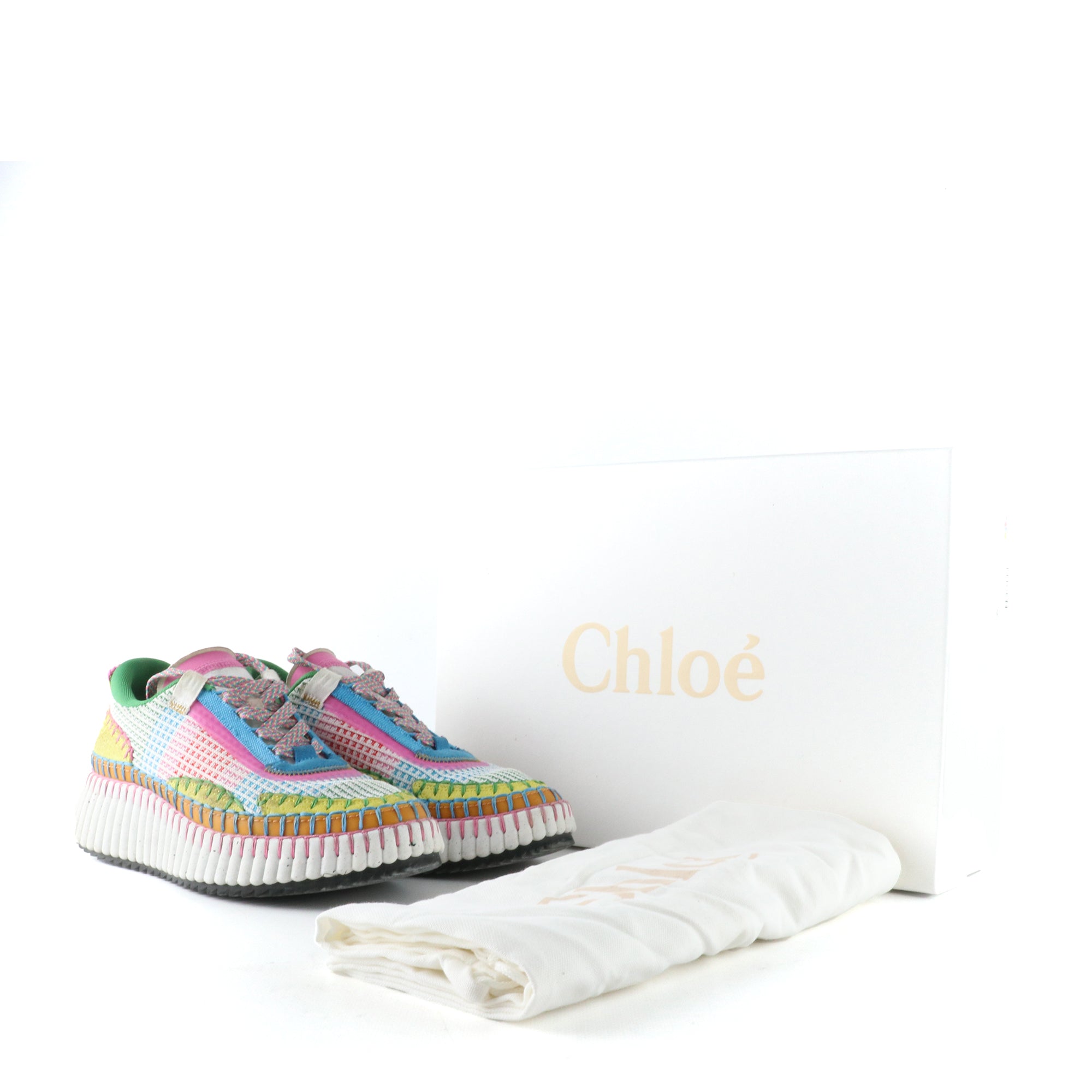 CHLOÉ - Sneakers Nama en toile multicolore (T37)