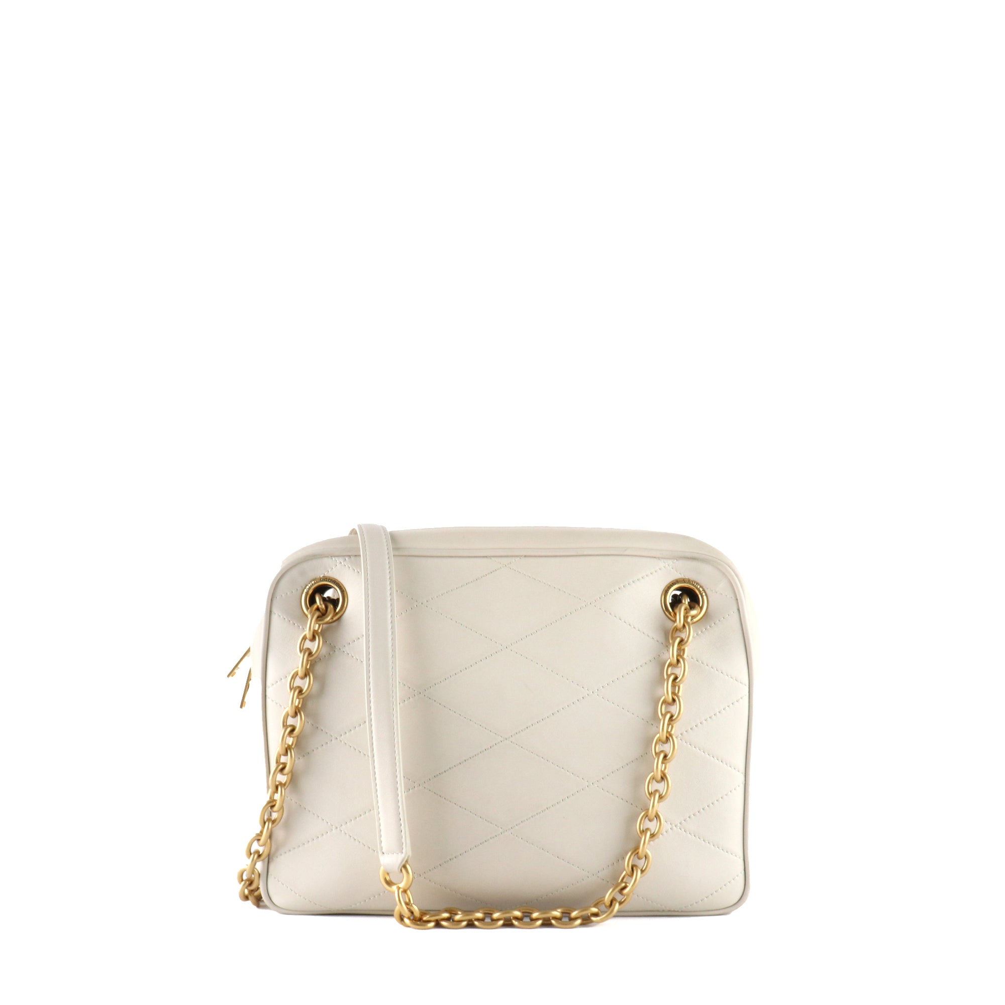 SAINT LAURENT - Sac à bandoulière Le Maillon en cuir beige