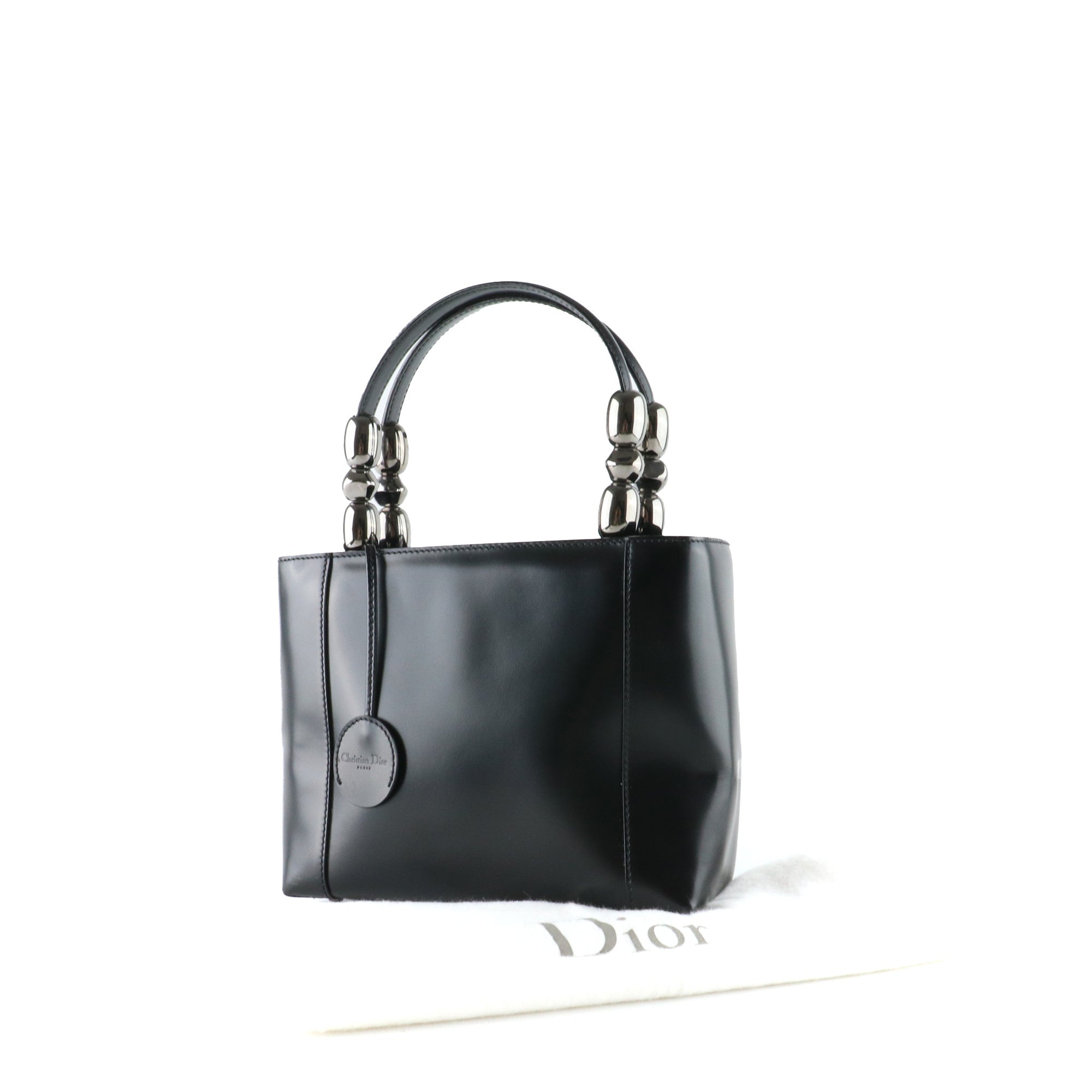 DIOR - Sac à main Lady Perla en cuir box noir