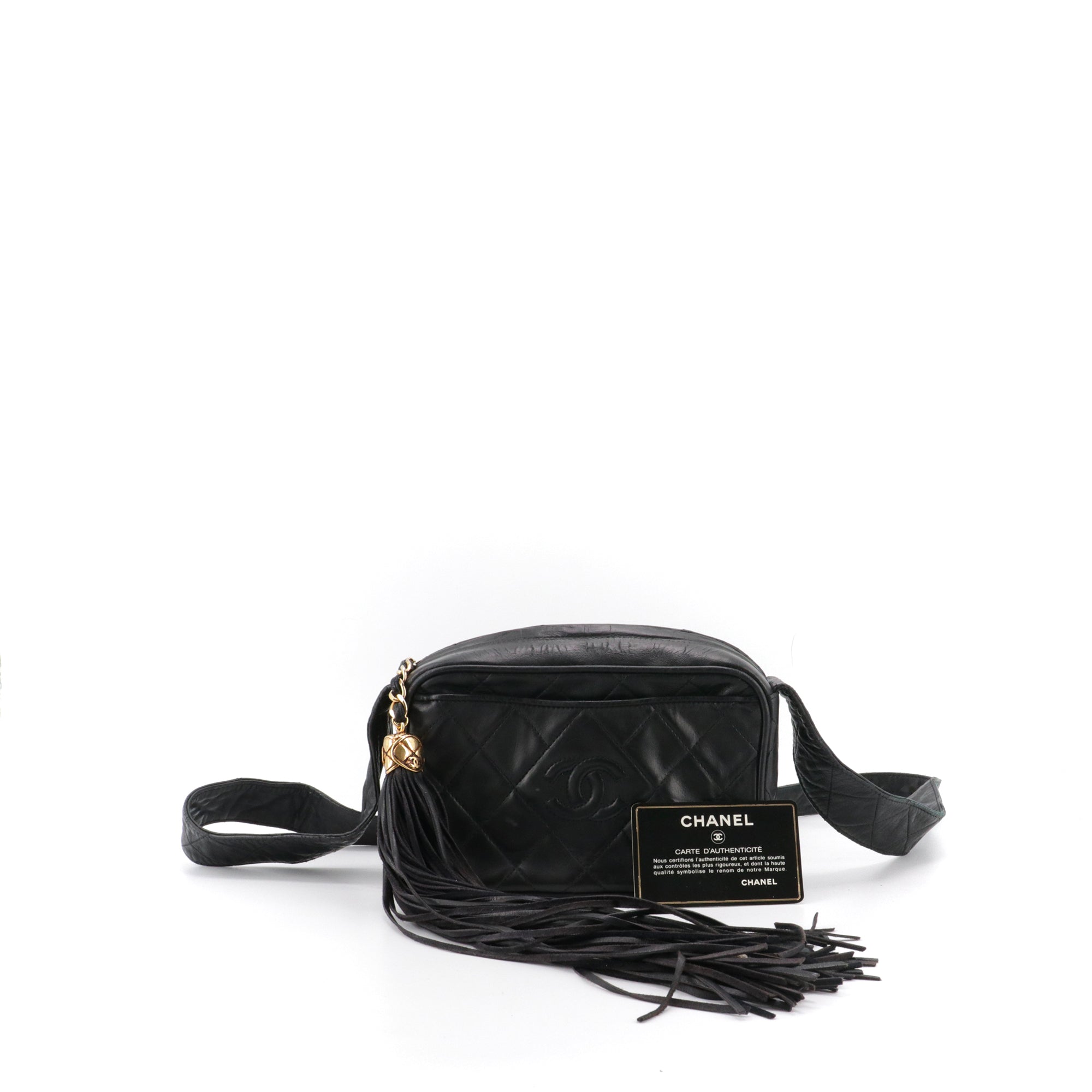 CHANEL - Chanel Vintage Camera Shoulder Bag in Black Leather