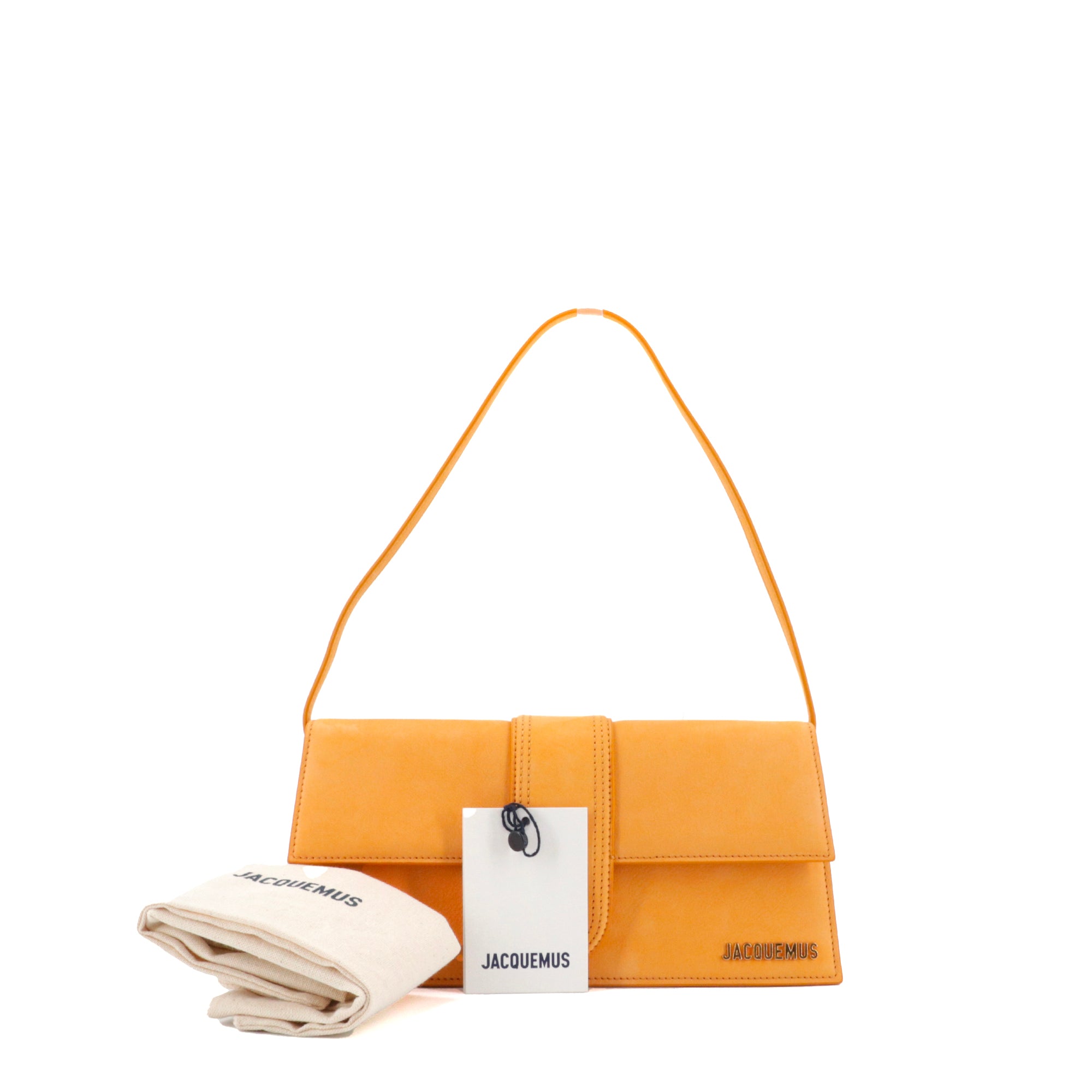 JACQUEMUS - Bambino long shoulder bag in black smooth leather