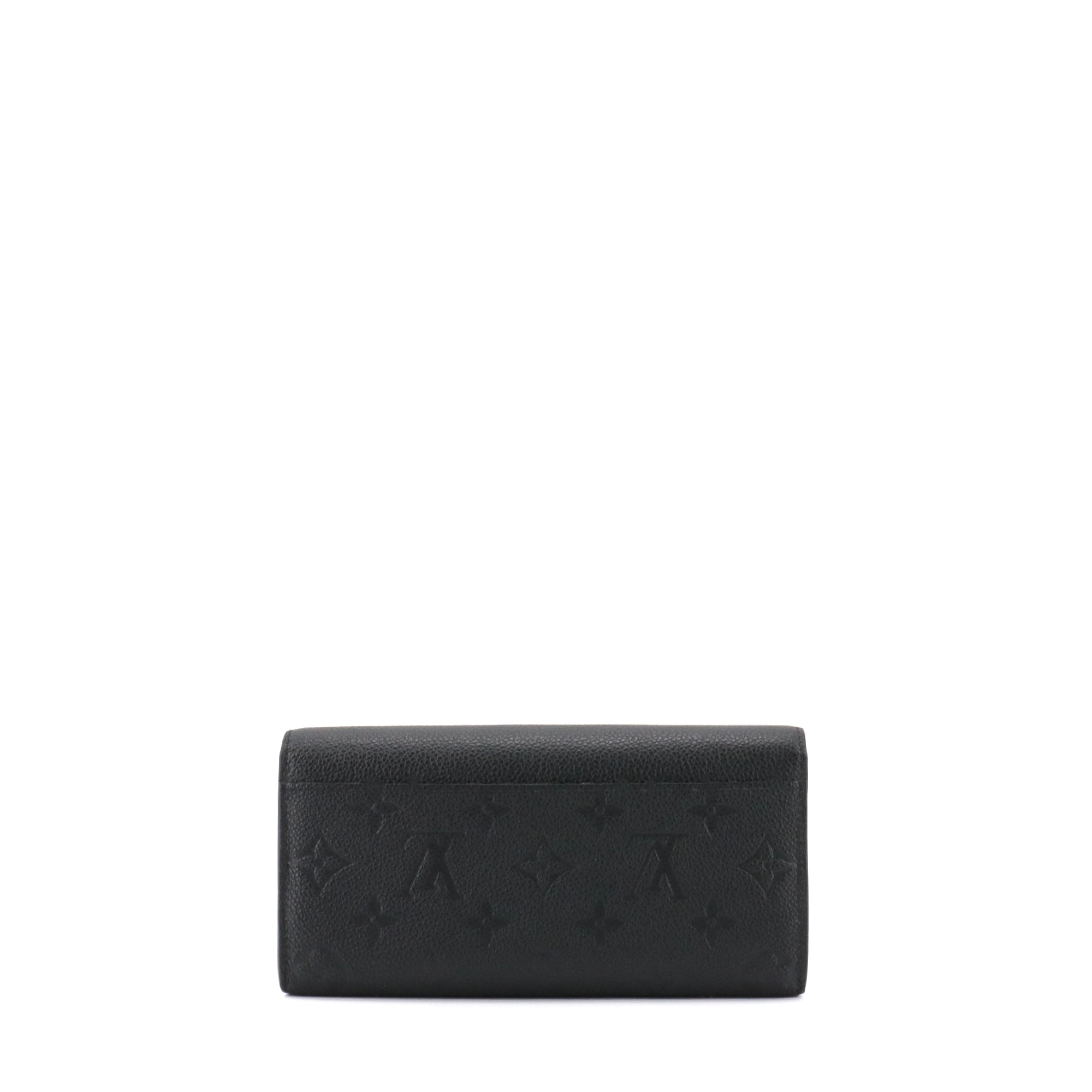 LOUIS VUITTON - Portefeuille Sarah Louis Vuitton en cuir Monogram Empreinte noir