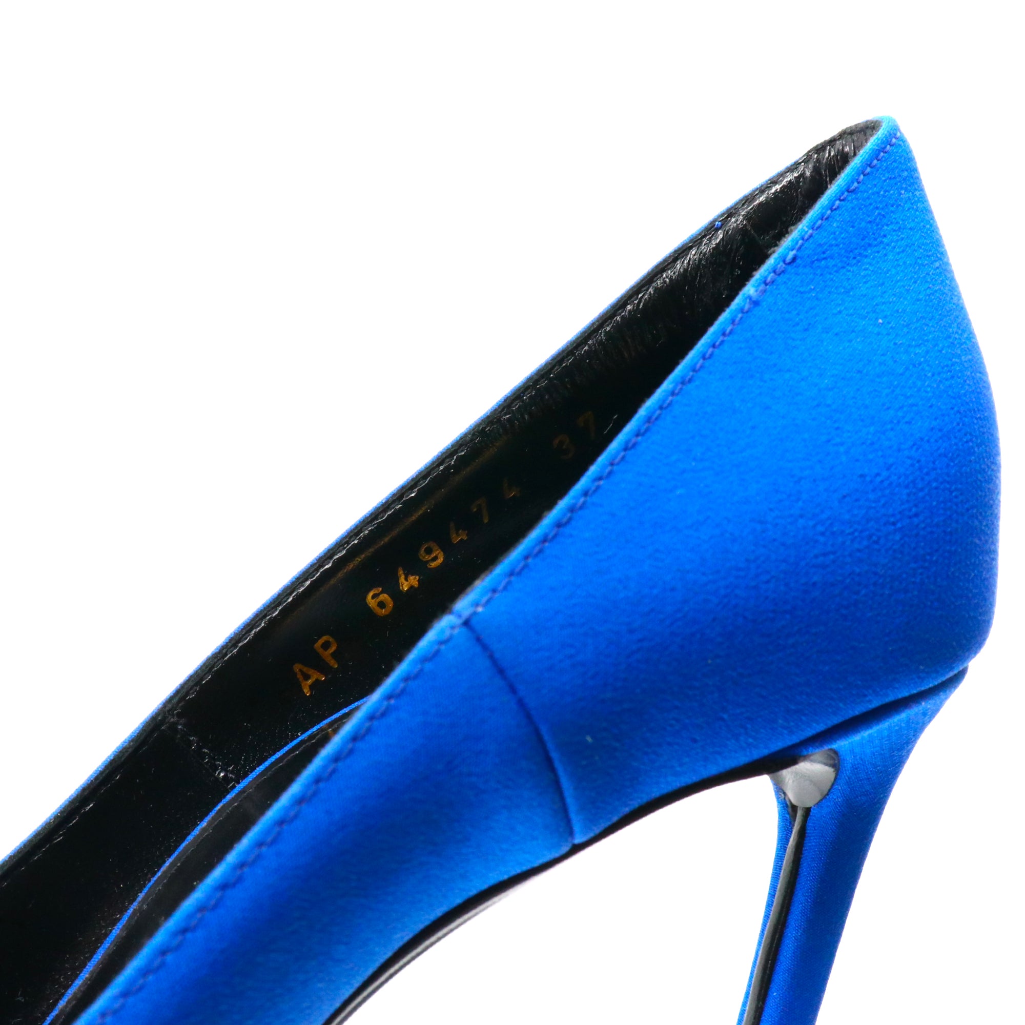 SAINT LAURENT - Escarpins Zoé Saint Laurent en tissu bleu (T37)