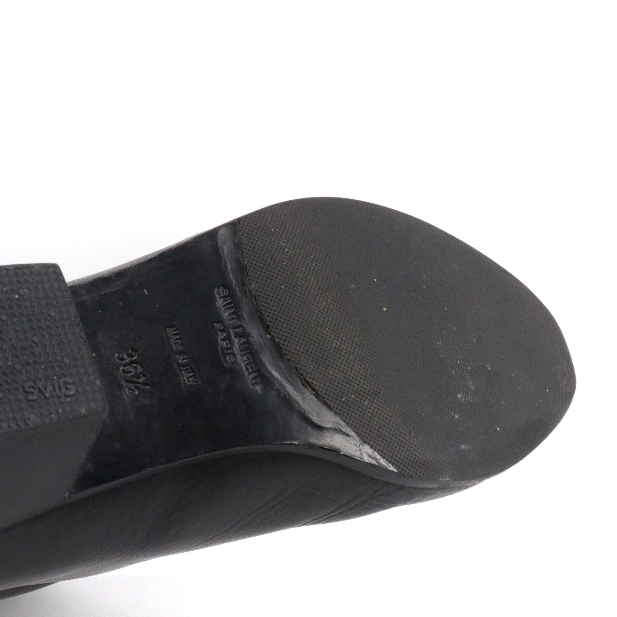 SAINT LAURENT - Bottines Beat Saint Laurent en cuir noir (T36.5)