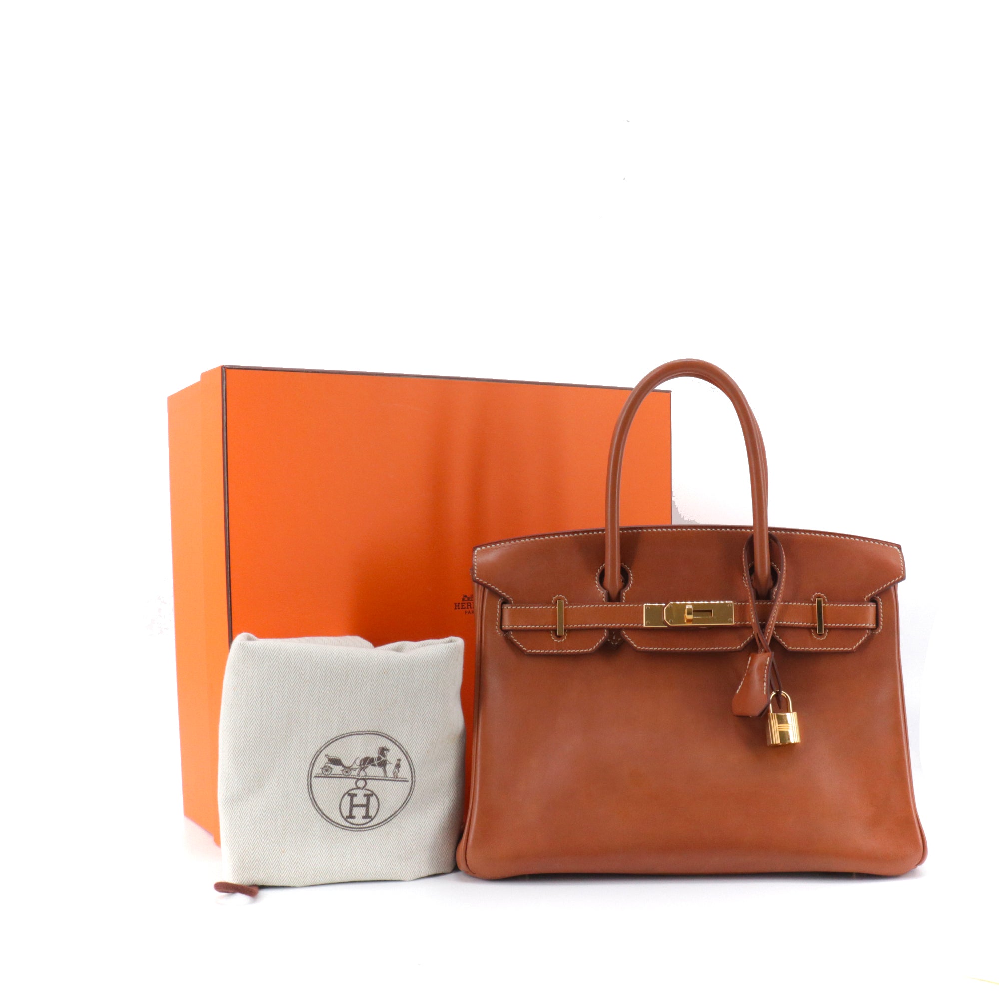 HERMÈS - Birkin 35 handbag in black togo leather 