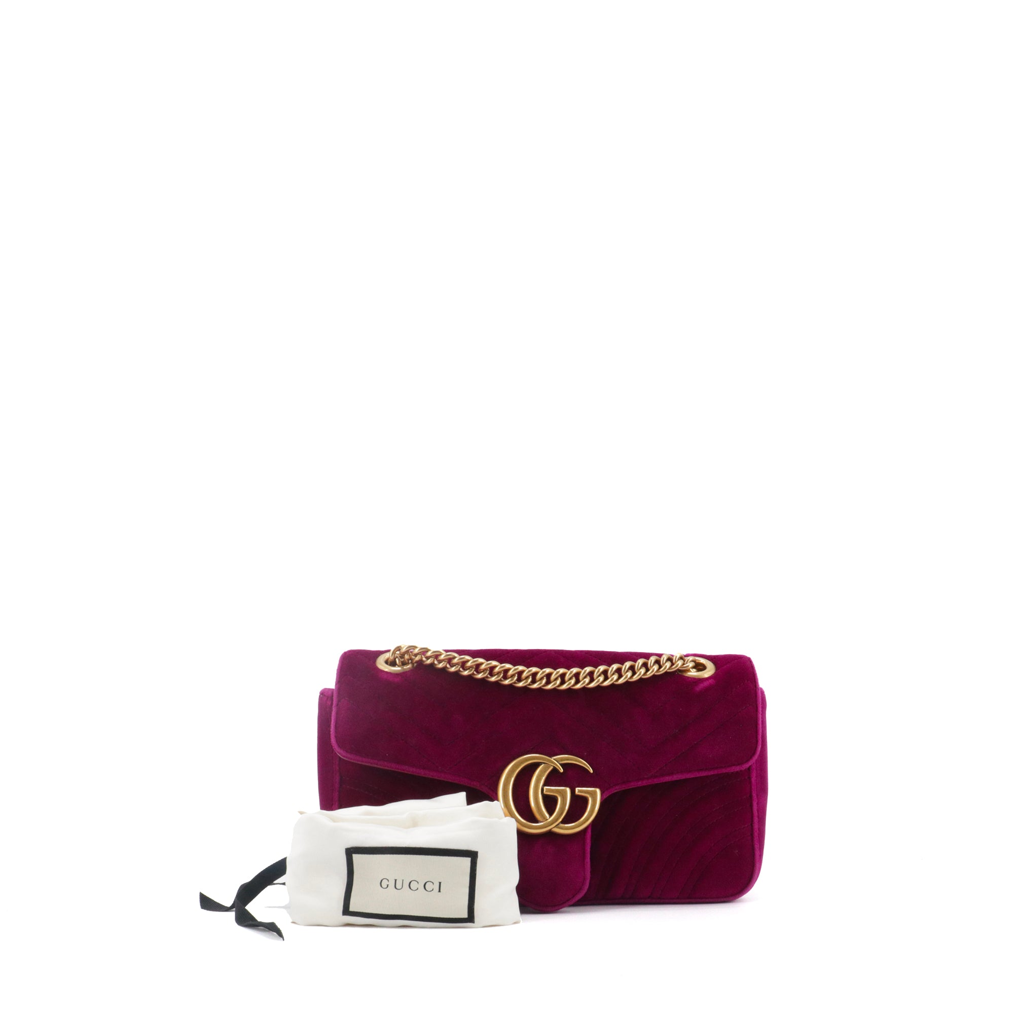 GUCCI - Sac à bandoulière GG Marmont medium Gucci en velours violet