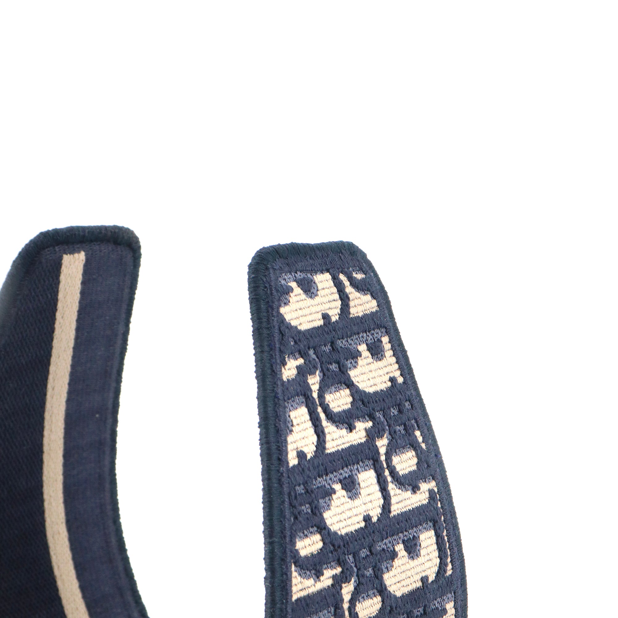 DIOR - Large Dior headband in navy blue Dior Oblique canvas