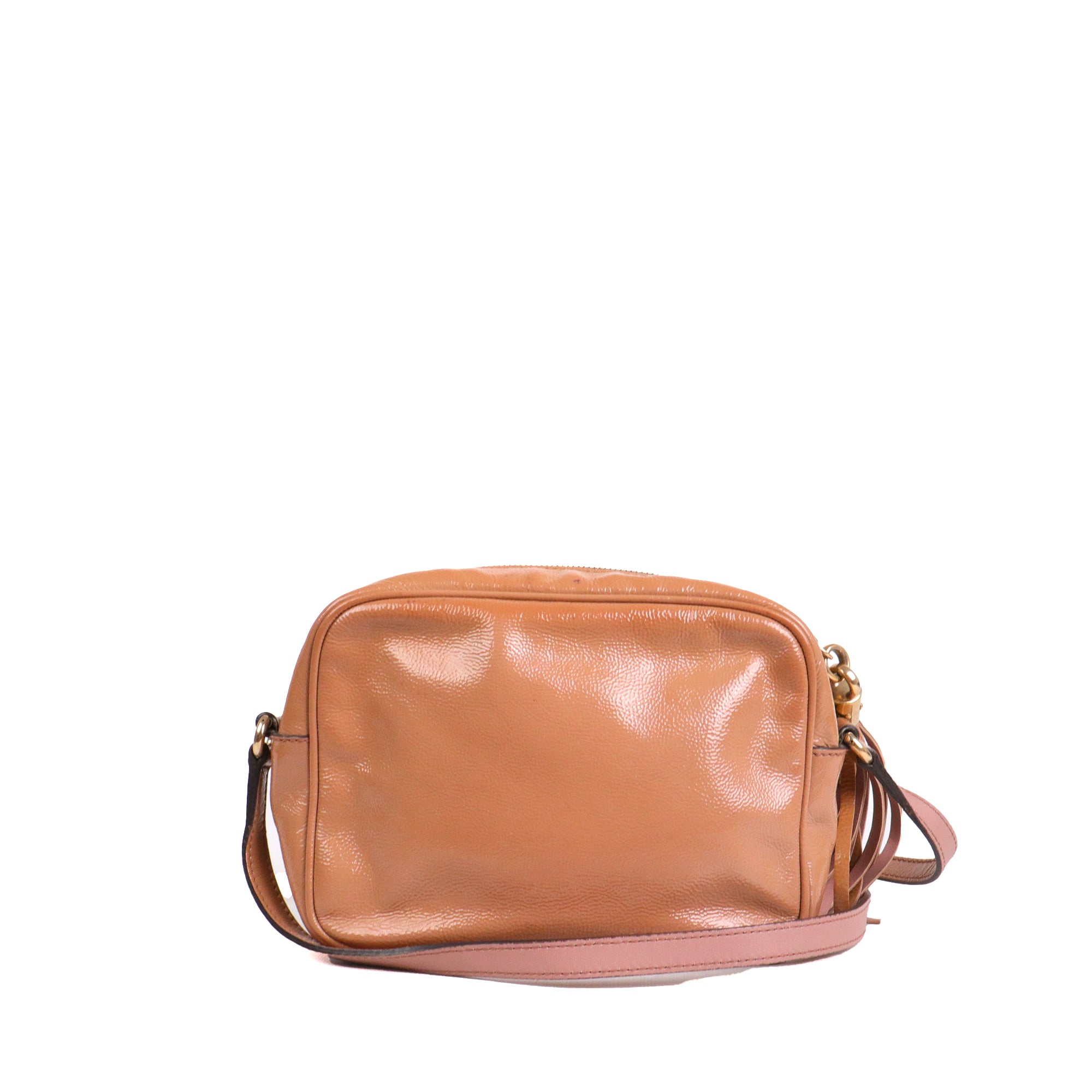 GUCCI - Sac à bandoulière Soho Camera Gucci en cuir verni rose