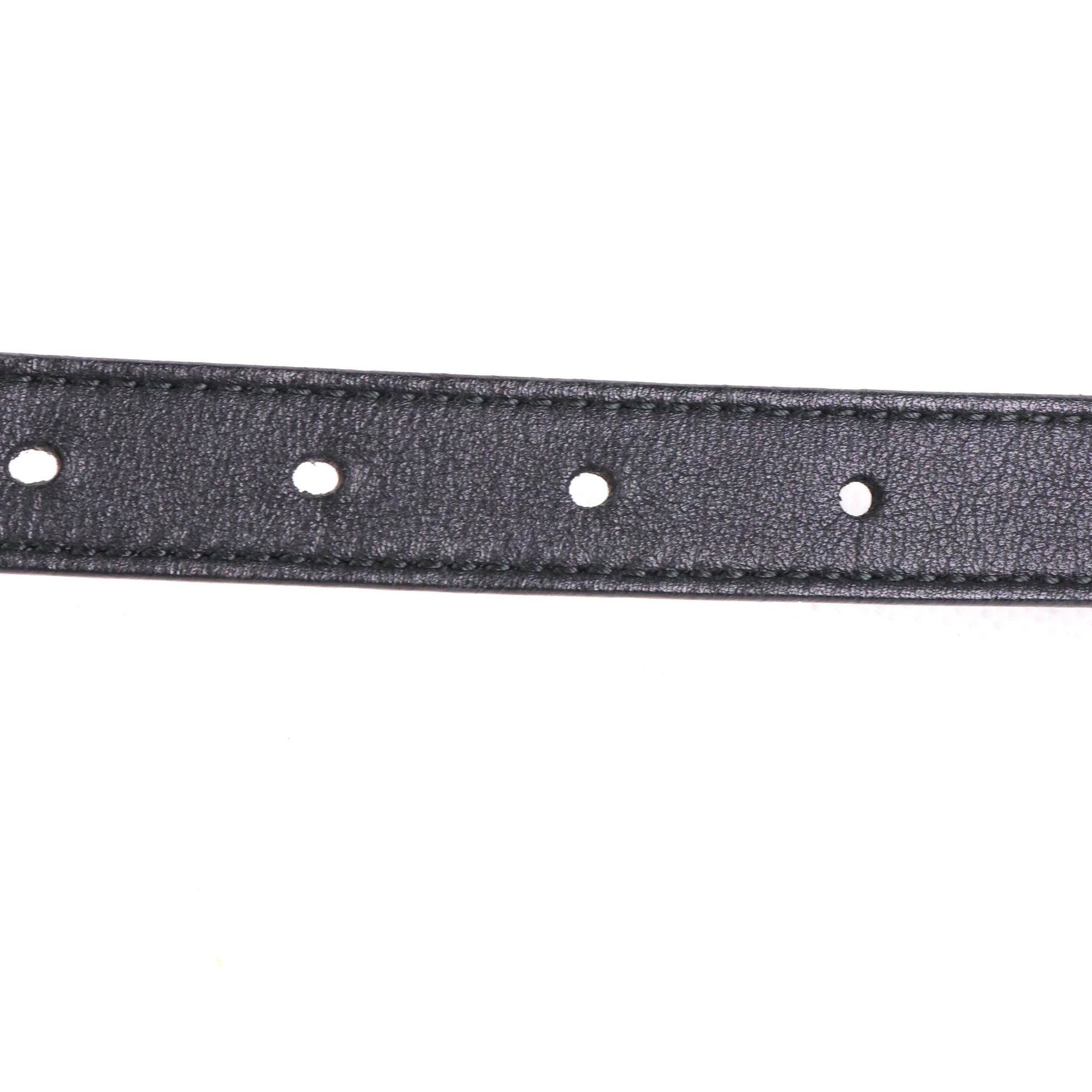 GUCCI - Ceinture Gucci fine GG Marmont en cuir noir à perles (T75)
