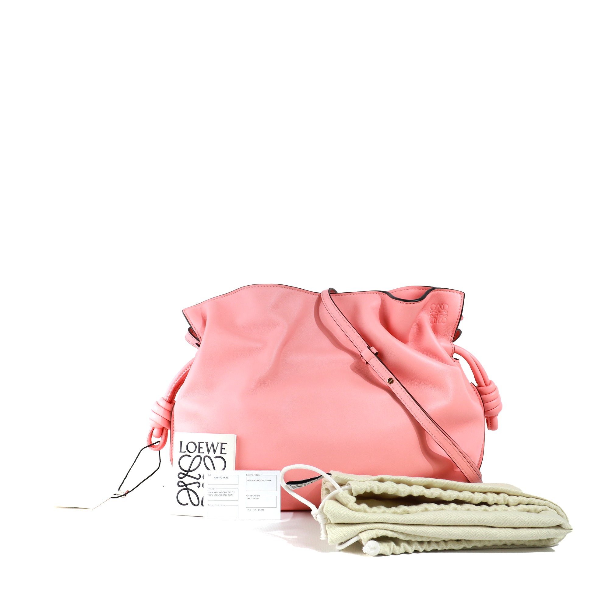 LOEWE - Sac à bandoulière Flamenco Clutch en cuir rose pêche