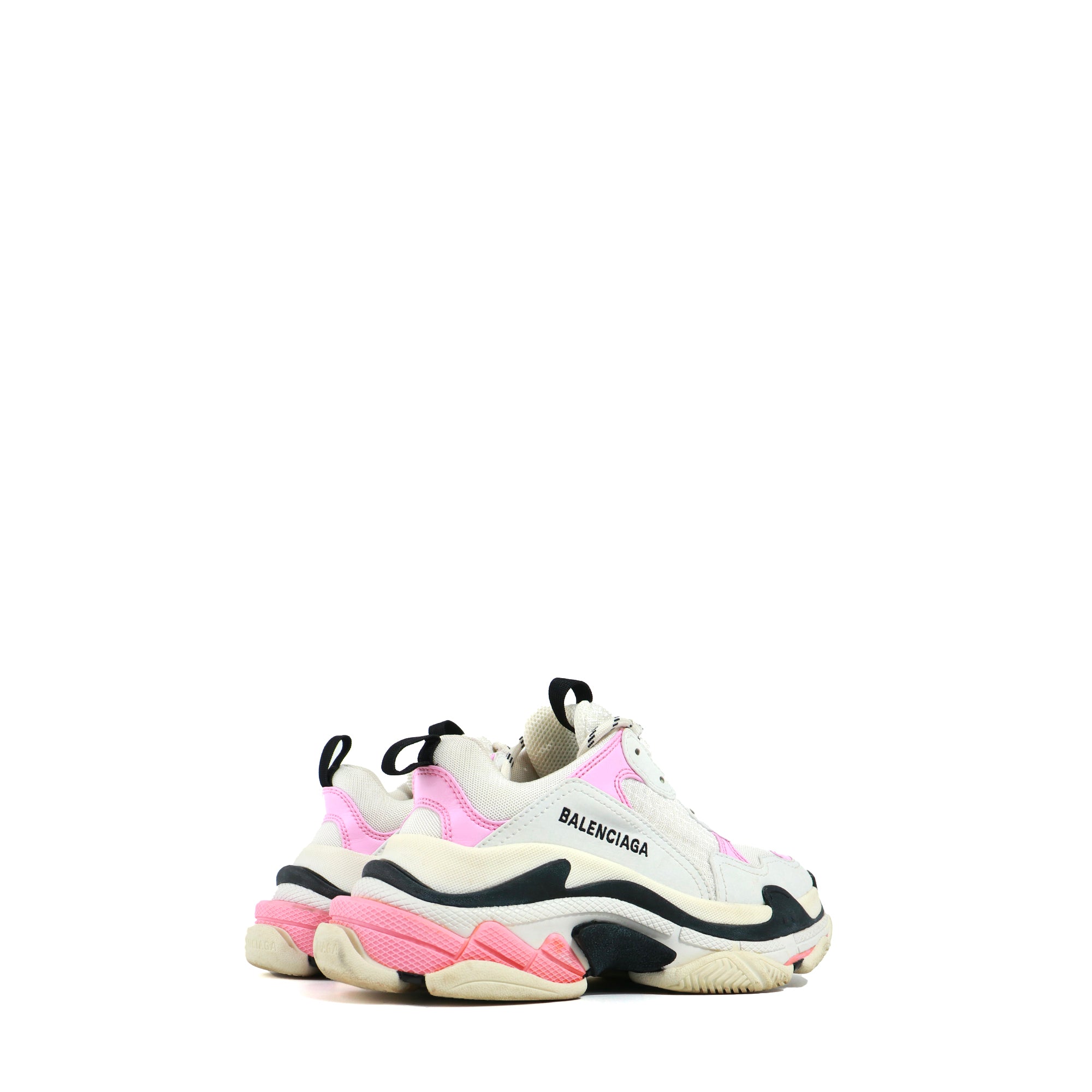 BALENCIAGA - White and pink Triple S sneakers (T37)