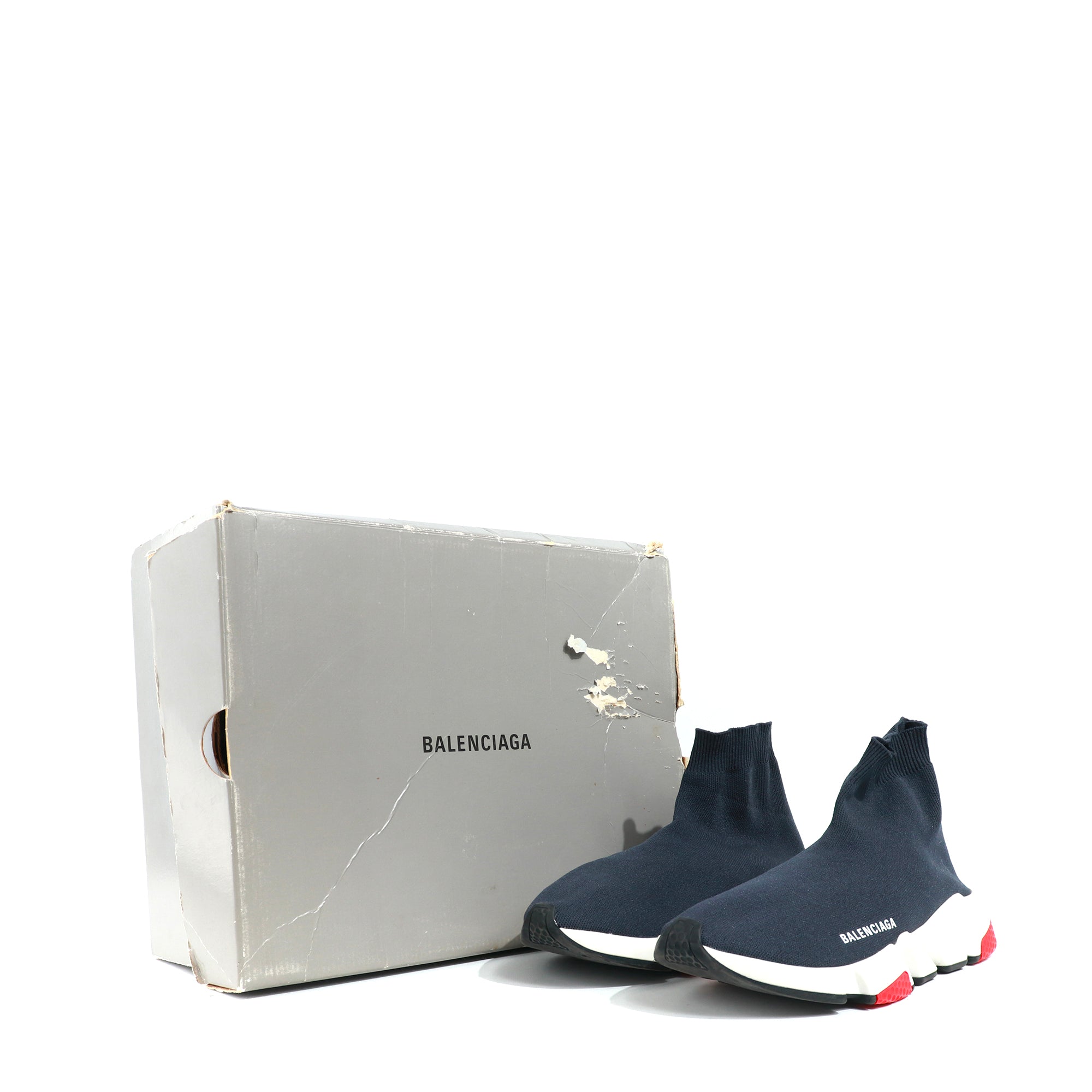 BALENCIAGA - Sneakers Speed en toile bleu marine (T40)