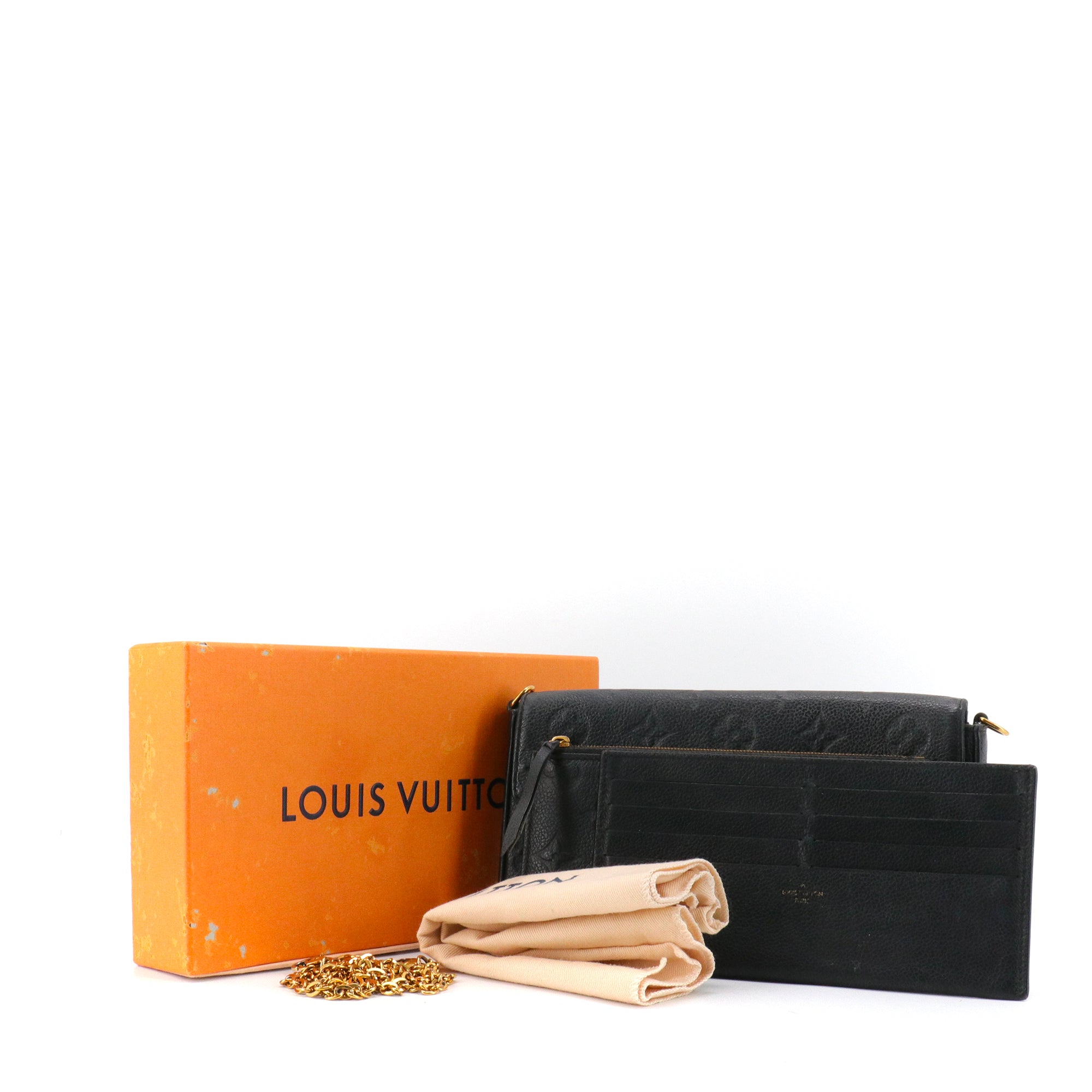 LOUIS VUITTON - Louis Vuitton Felicie pouch in black empreinte leather