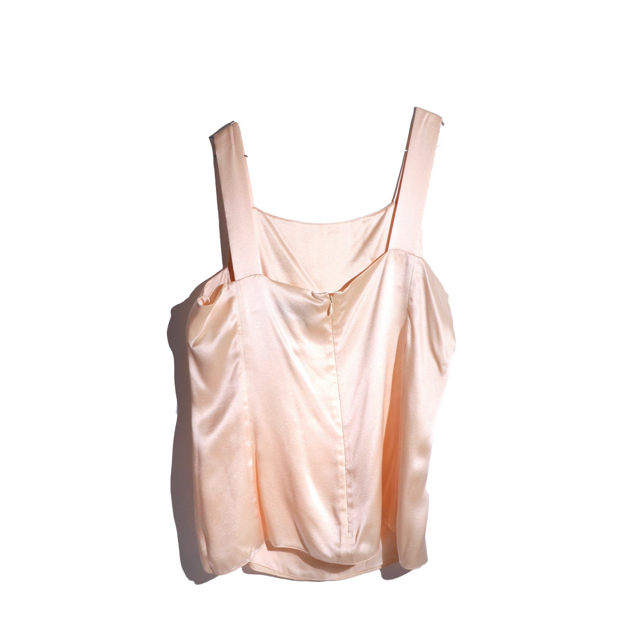 CHANEL - Beige silk tank top (T42)